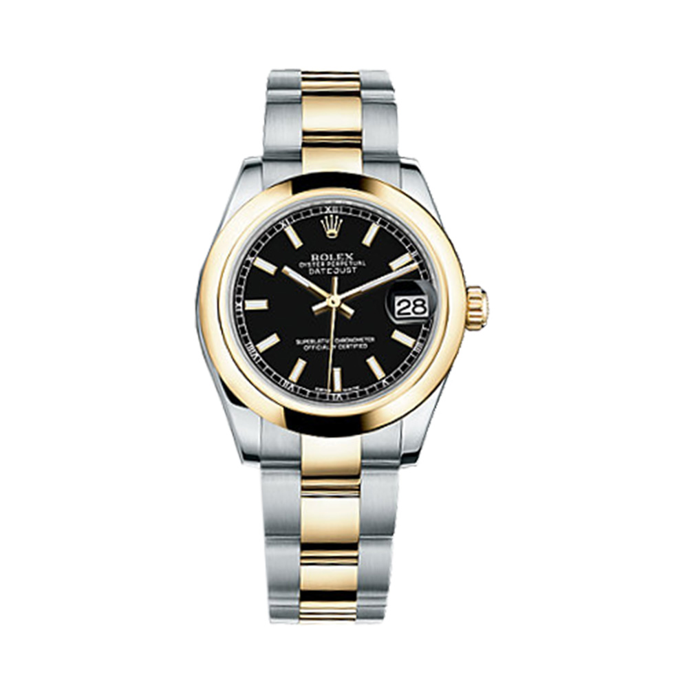 Datejust 31 178243 Gold & Stainless Steel Watch (Black)