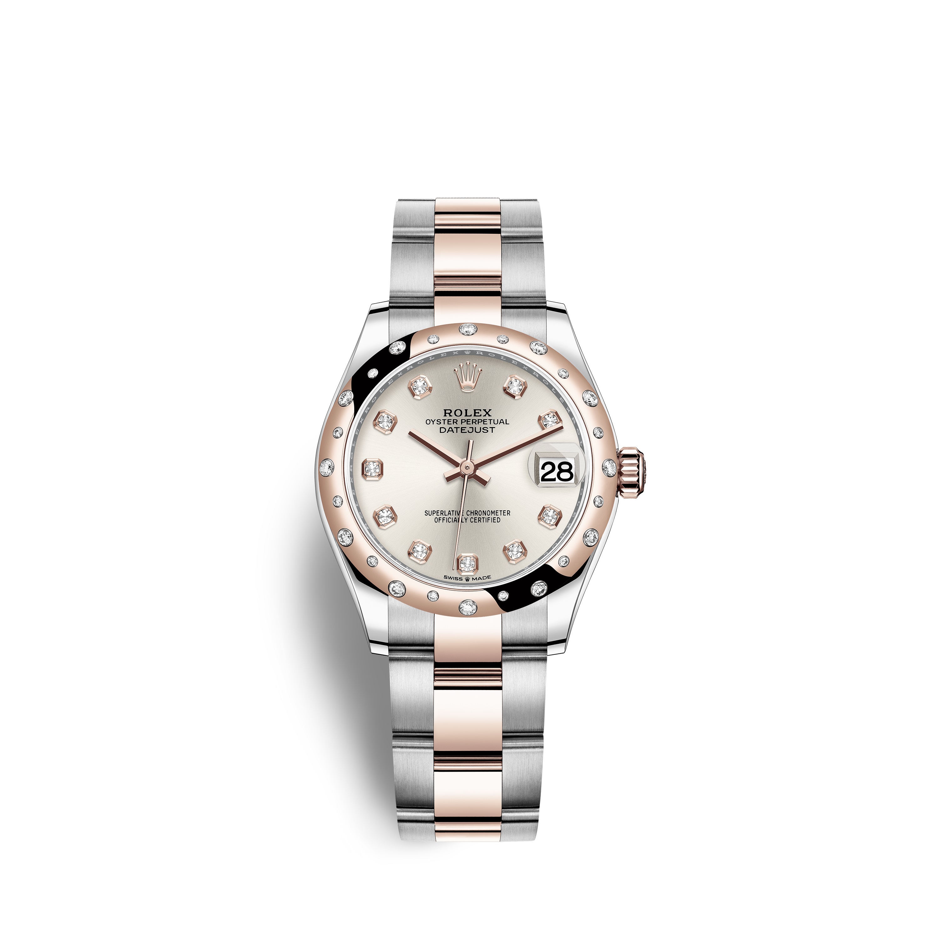 Datejust 31 278341RBR Rose Gold, Stainless Steel & Diamonds Watch (Silver Set with Diamonds)