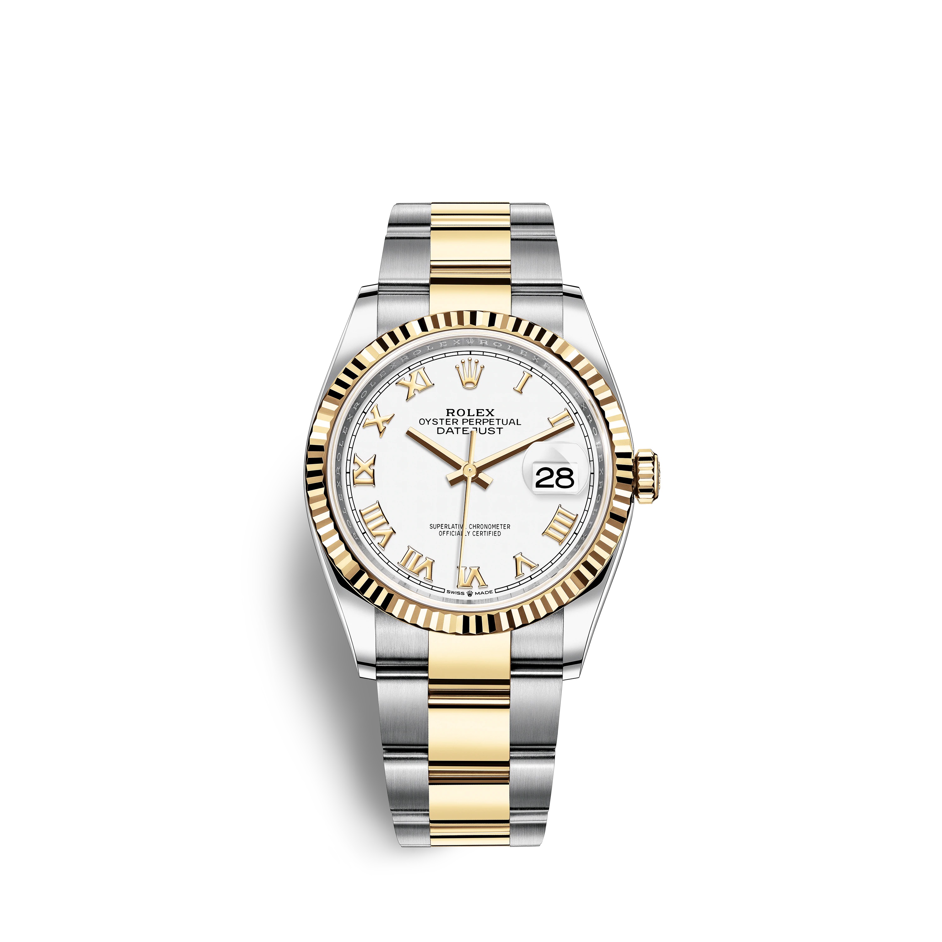 Datejust 36 126233 Gold & Stainless Steel Watch (White)