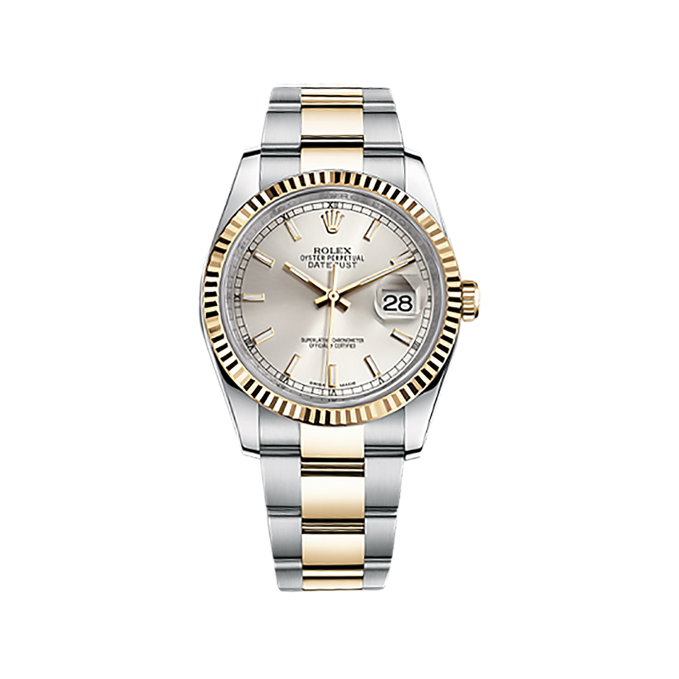 Datejust 36 116233 Gold & Stainless Steel Watch (Silver)