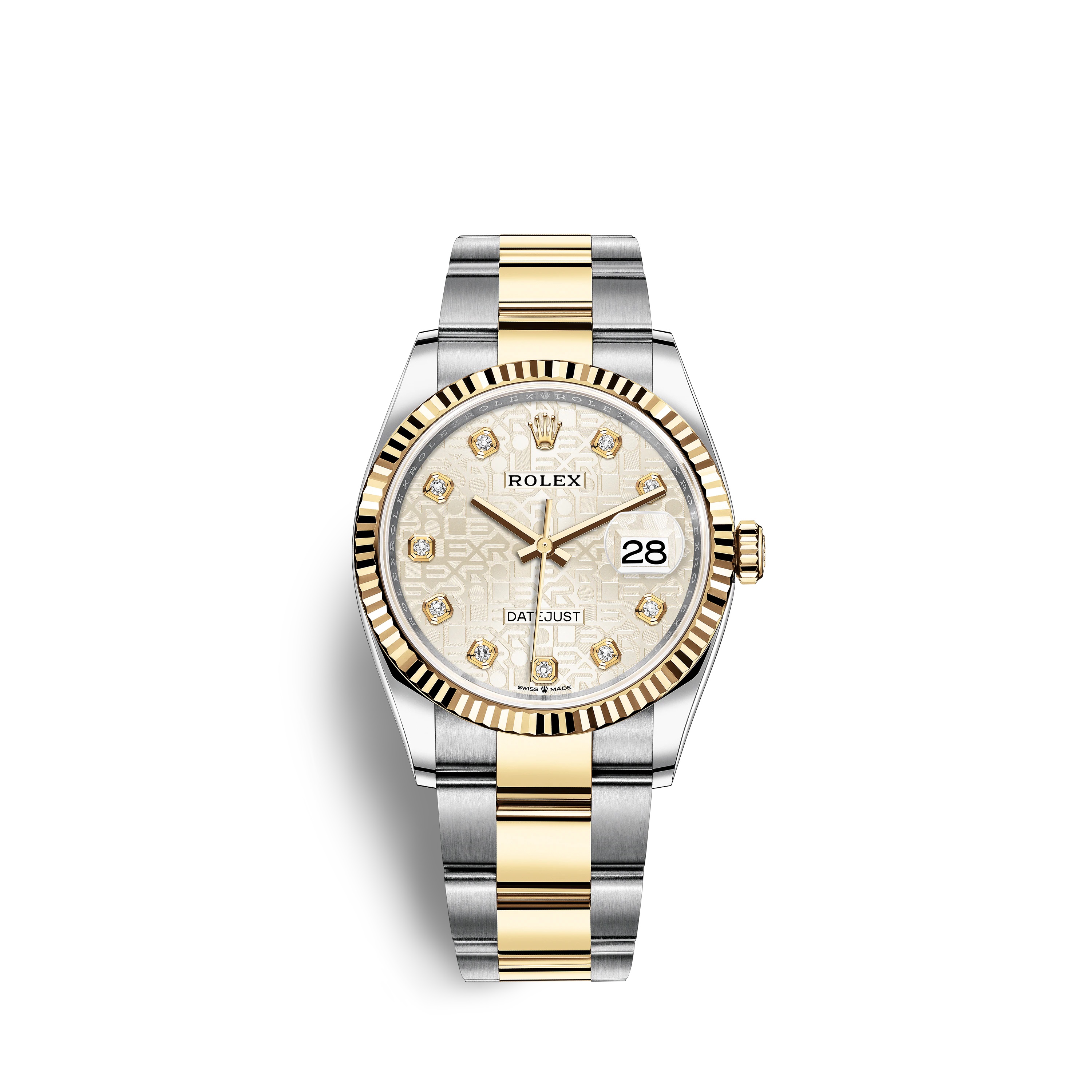 Datejust 36 126233 Gold & Stainless Steel Watch (Silver Jubilee Design Set with Diamonds)