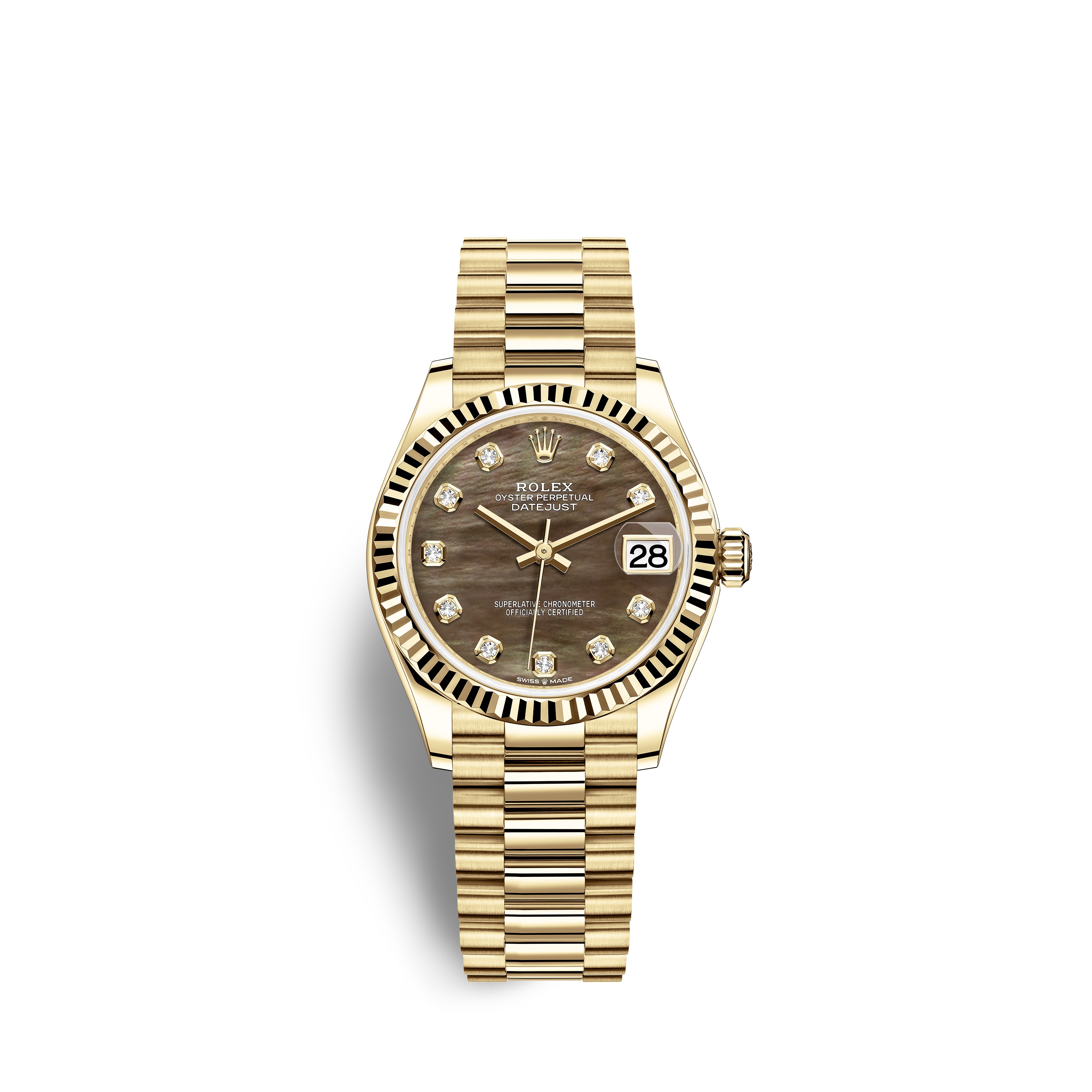 Datejust 31 278278 Gold Watch (Black Mother-of-Pearl Set with Diamonds)