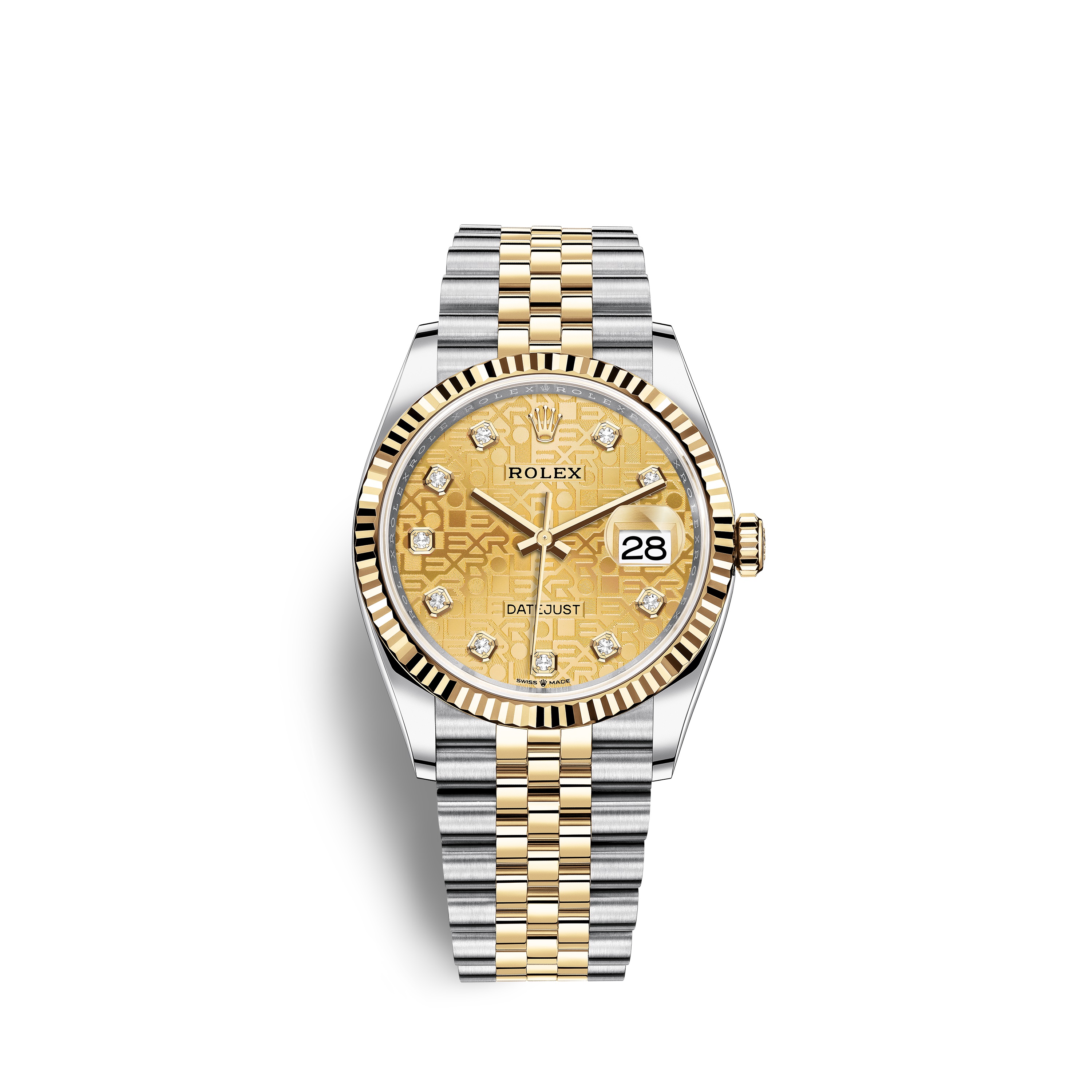 Datejust 36 126233 Gold & Stainless Steel Watch (Champagne-Colour Set with Diamonds)