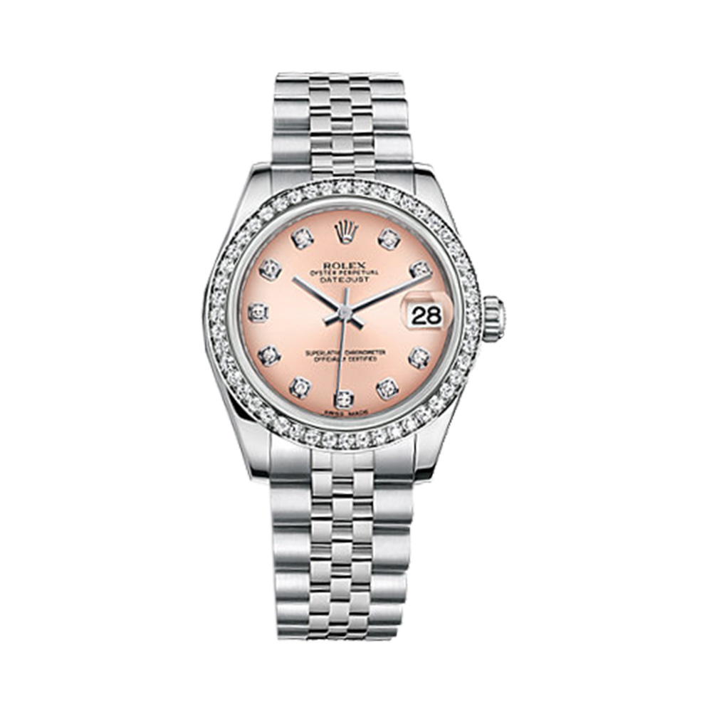 Datejust 31 178384 White Gold & Stainless Steel Watch (Pink Set with Diamonds)