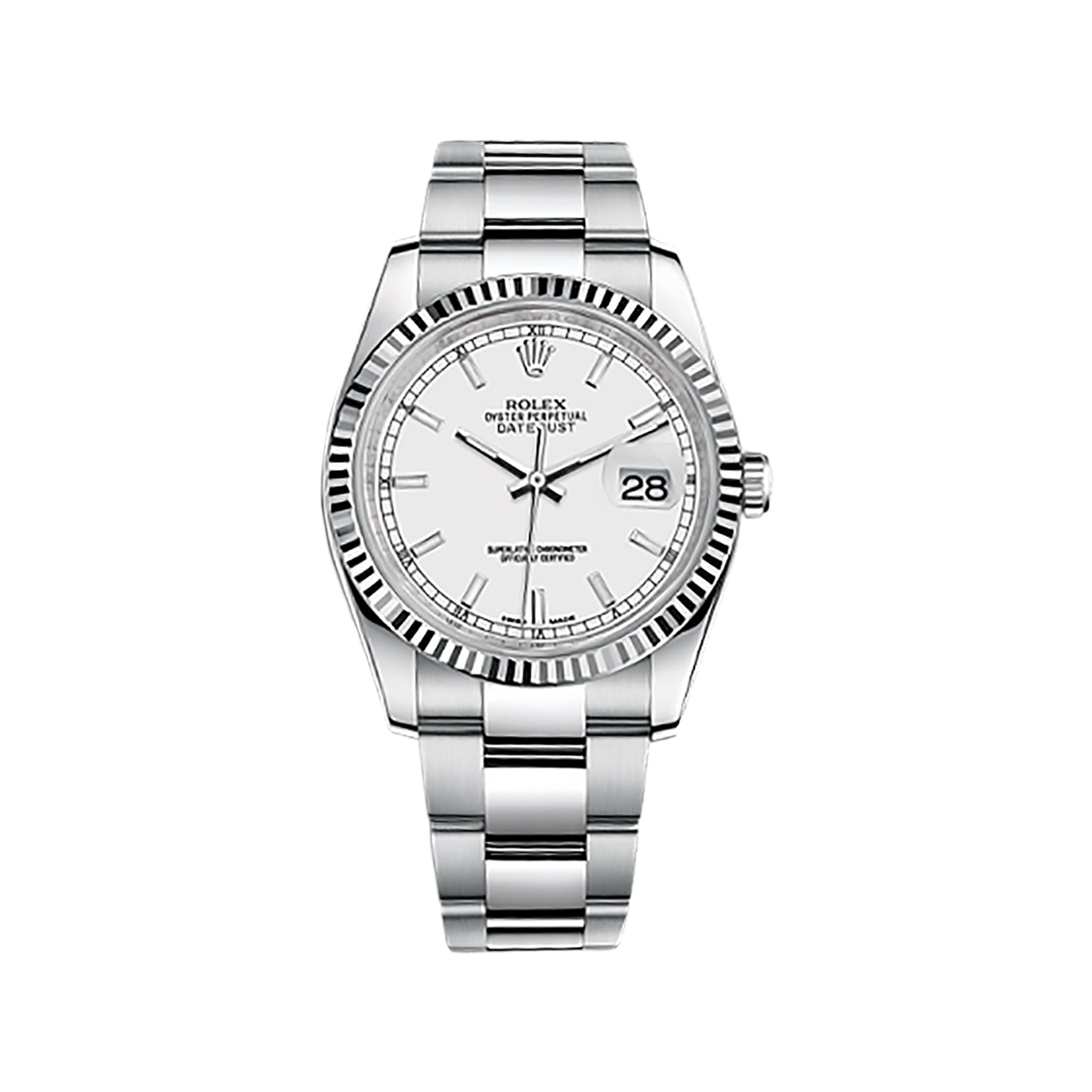 Datejust 36 116234 White Gold & Stainless Steel Watch (White) - Click Image to Close