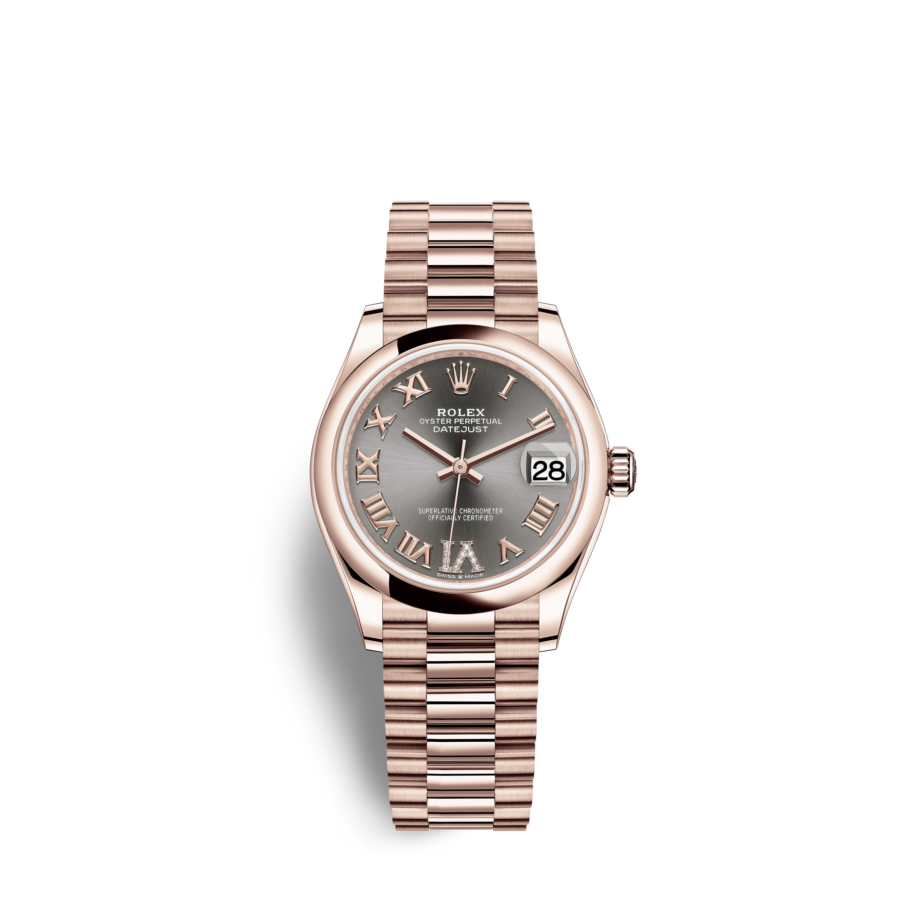 Datejust 31 278245 Rose Gold Watch (Rhodium Set with Diamonds) - Click Image to Close