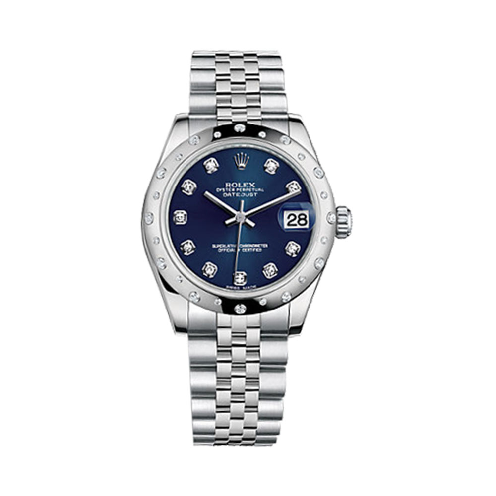 Datejust 31 178344 White Gold & Stainless Steel Watch (Blue Set with Diamonds)