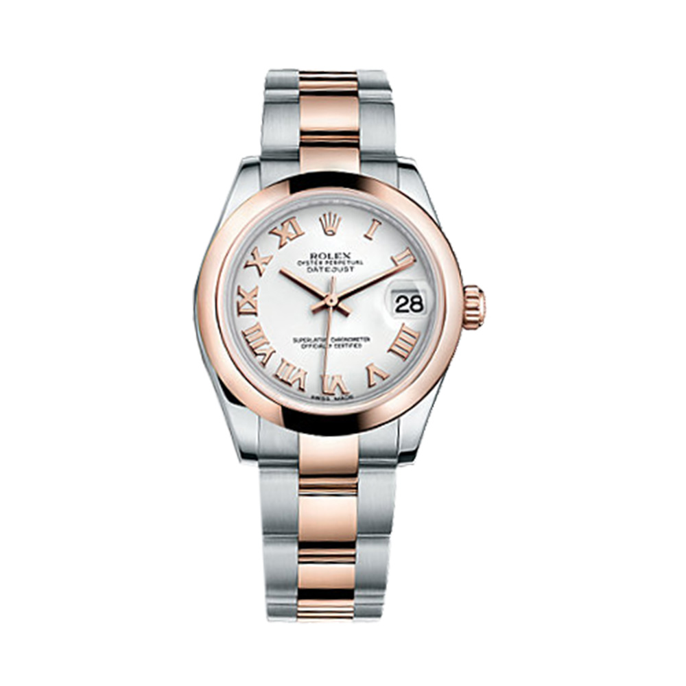 Datejust 31 178241 Rose Gold & Stainless Steel Watch (White)
