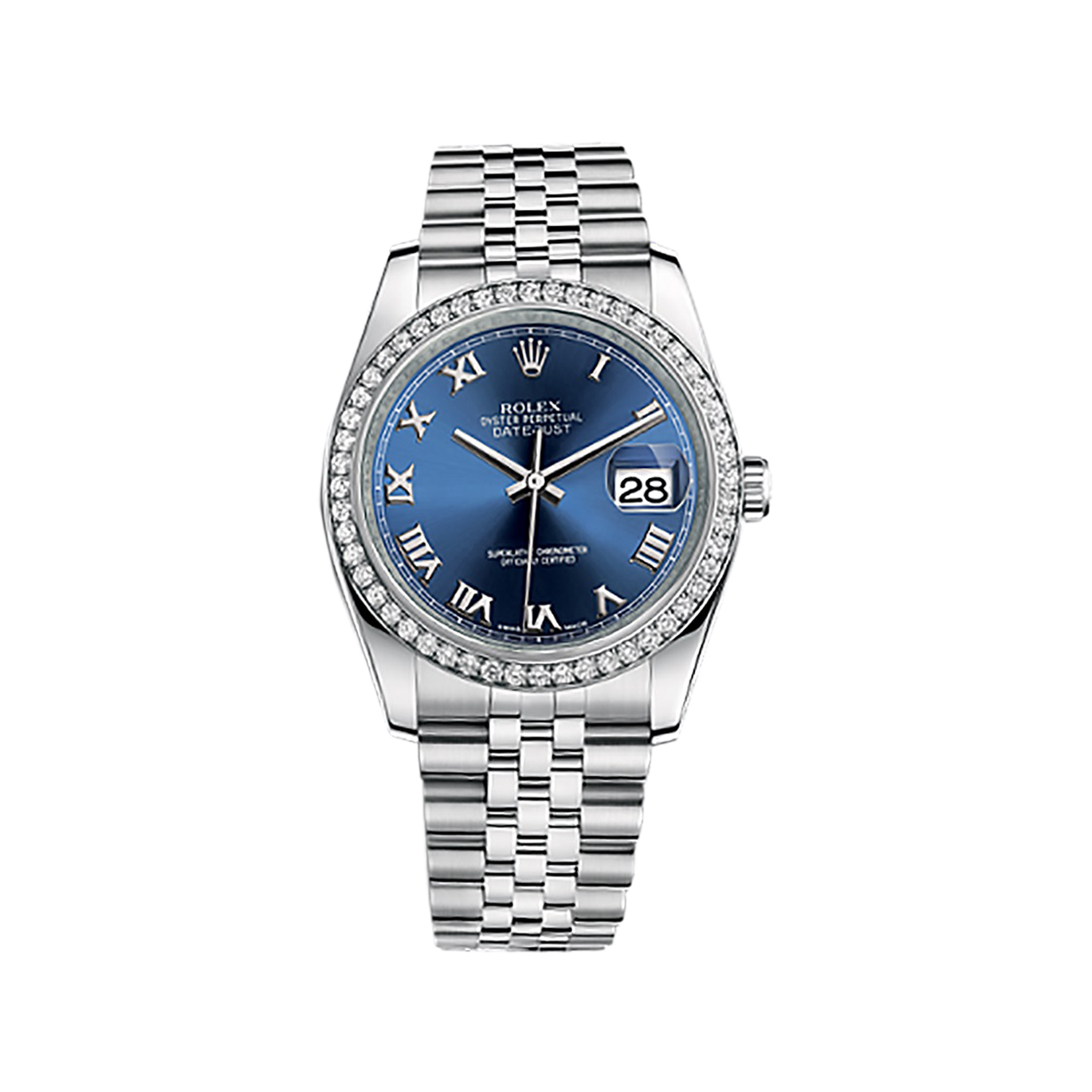 Datejust 36 116244 White Gold & Stainless Steel Watch (Blue)