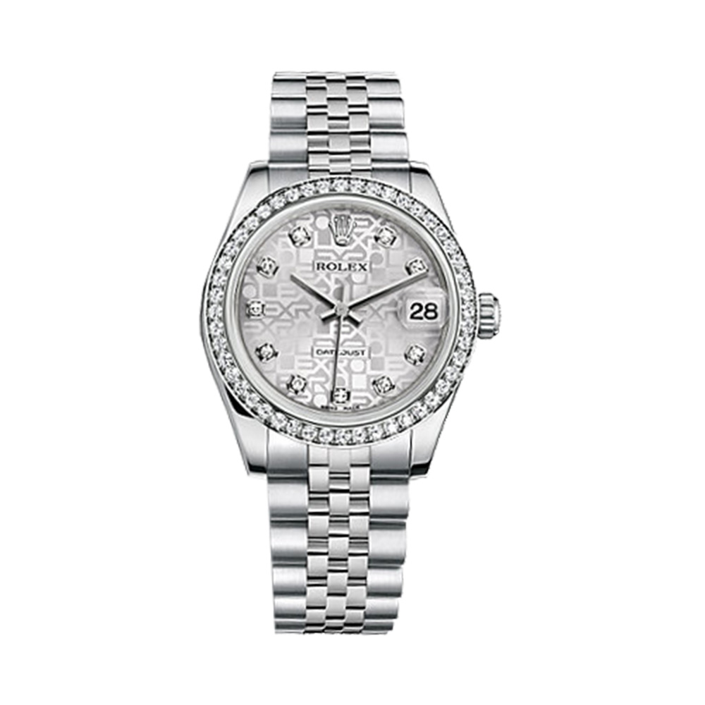 Datejust 31 178384 White Gold & Stainless Steel Watch (Silver Jubilee Design Set with Diamonds)