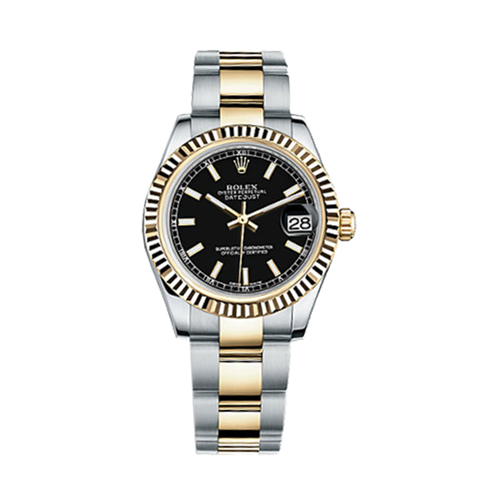 Datejust 31 178273 Gold & Stainless Steel Watch (Black)