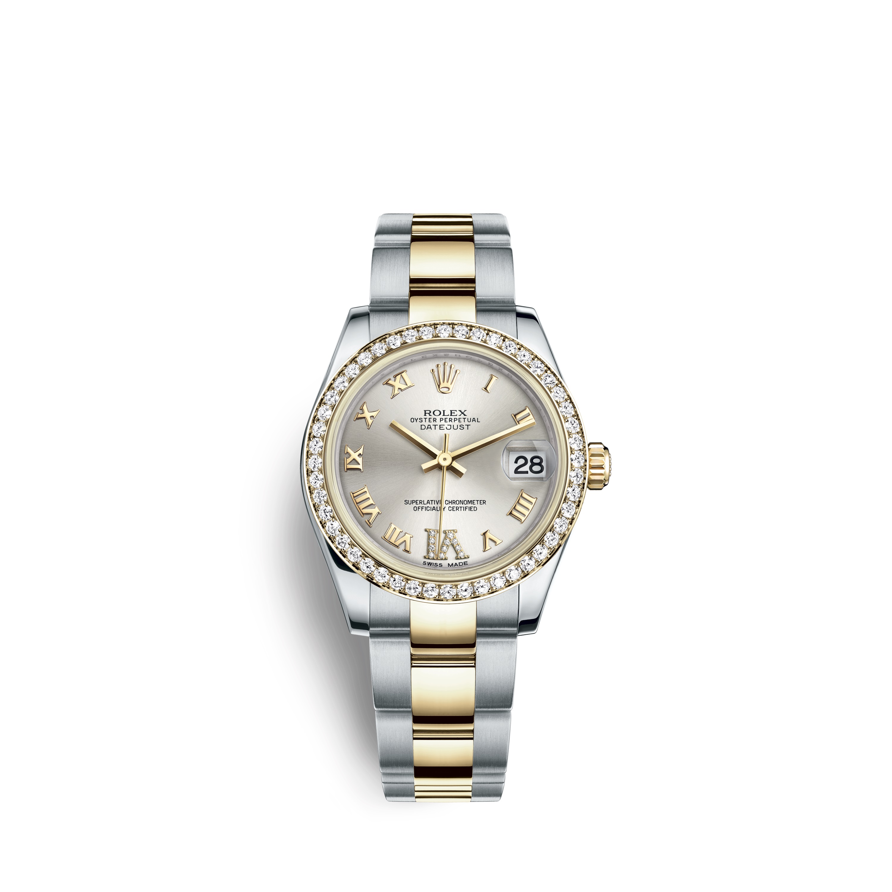 Datejust 31 178383 Gold and Stainless Steel Watch (Silver Set with Diamonds)