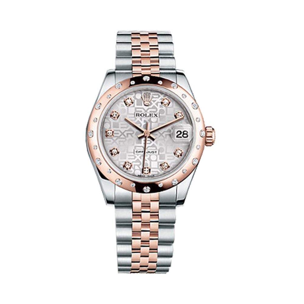 Datejust 31 178341 Rose Gold & Stainless Steel Watch (Silver Jubilee Design Set with Diamonds)