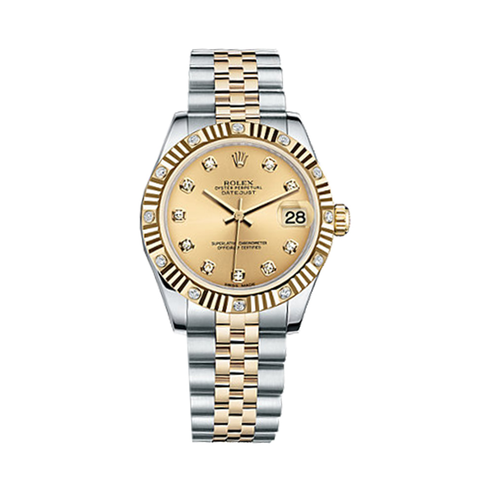Datejust 31 178313 Gold & Stainless Steel Watch (Champagne set with Diamonds)