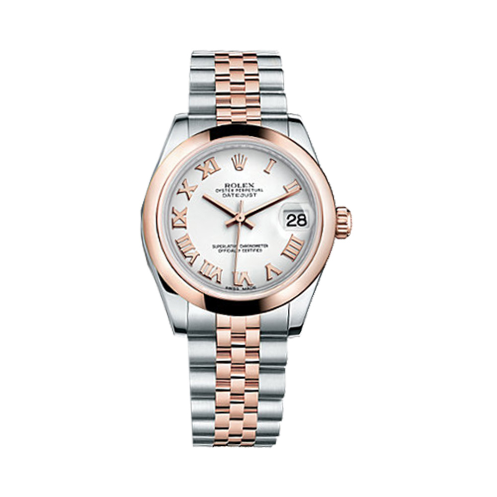 Datejust 31 178241 Rose Gold & Stainless Steel Watch (White)