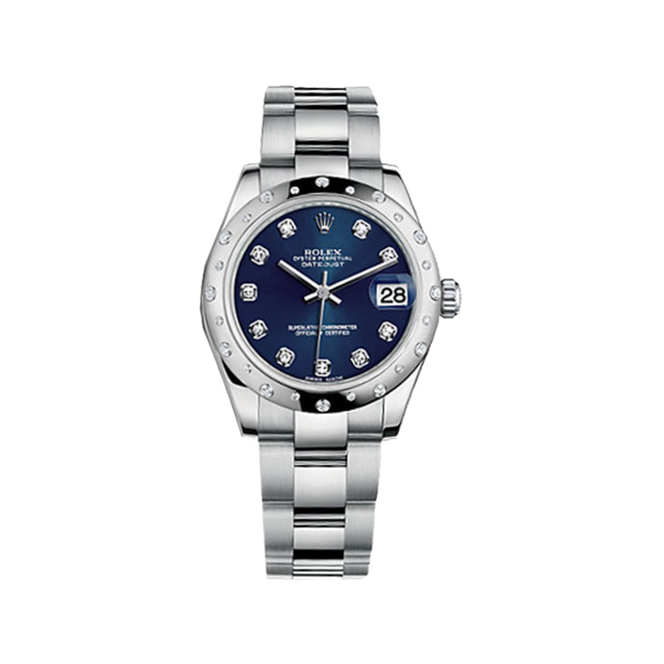 Datejust 31 178344 White Gold & Stainless Steel Watch (Blue Set with Diamonds)