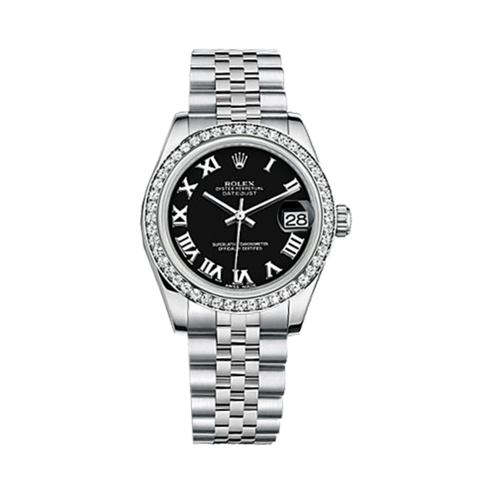 Datejust 31 178384 White Gold & Stainless Steel Watch (Black)