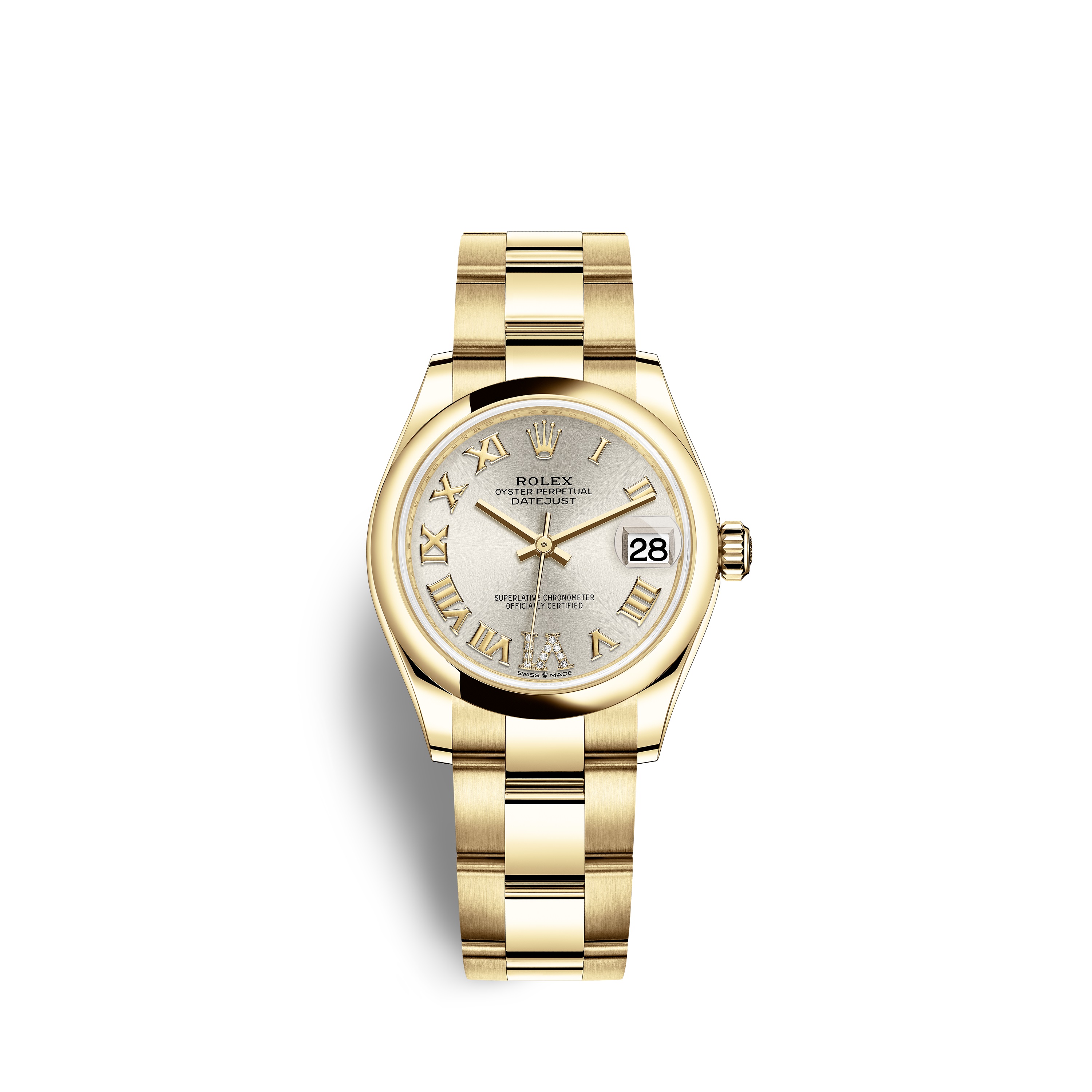 Datejust 31 278248 Gold Watch (Silver Set with Diamonds) - Click Image to Close