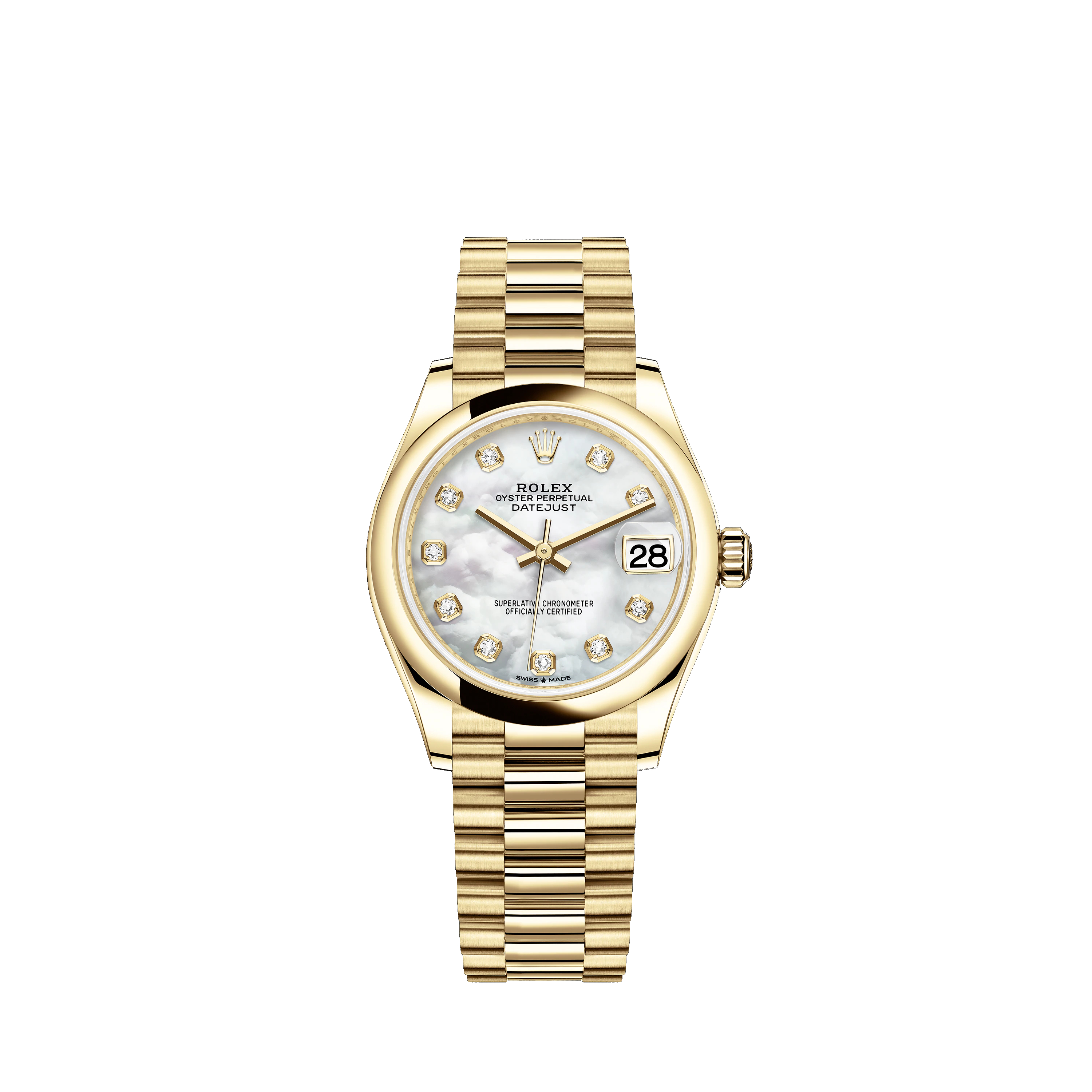 Datejust 31 278248 Gold Watch (White Mother-of-Pearl Set with Diamonds)