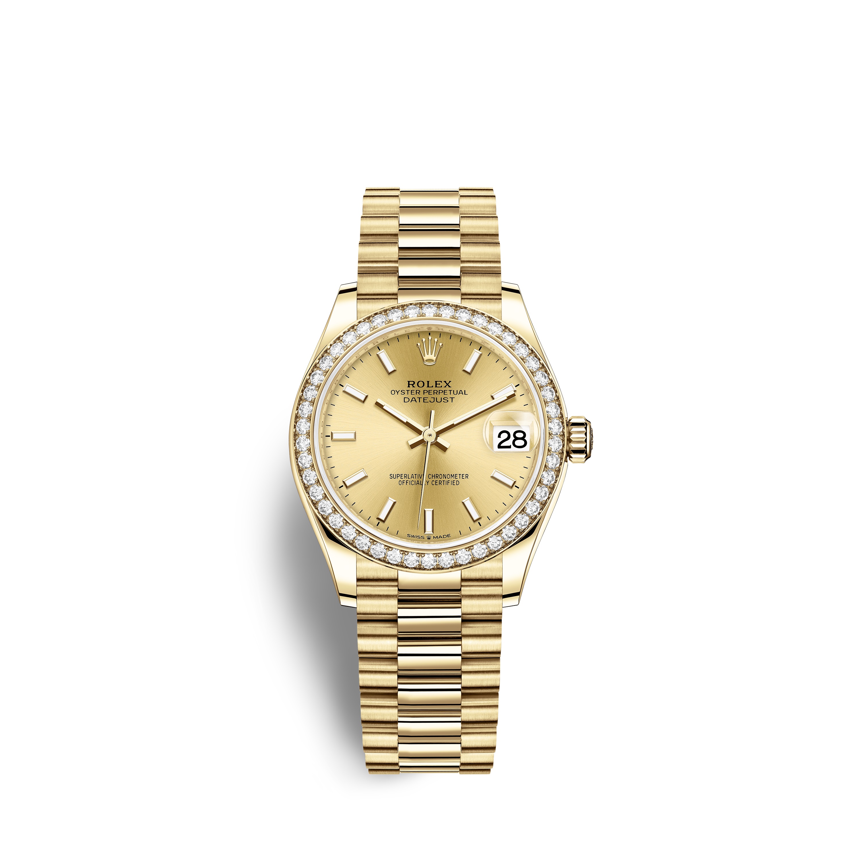 Datejust 31 278288RBR Gold & Diamonds Watch (Champagne-Colour)