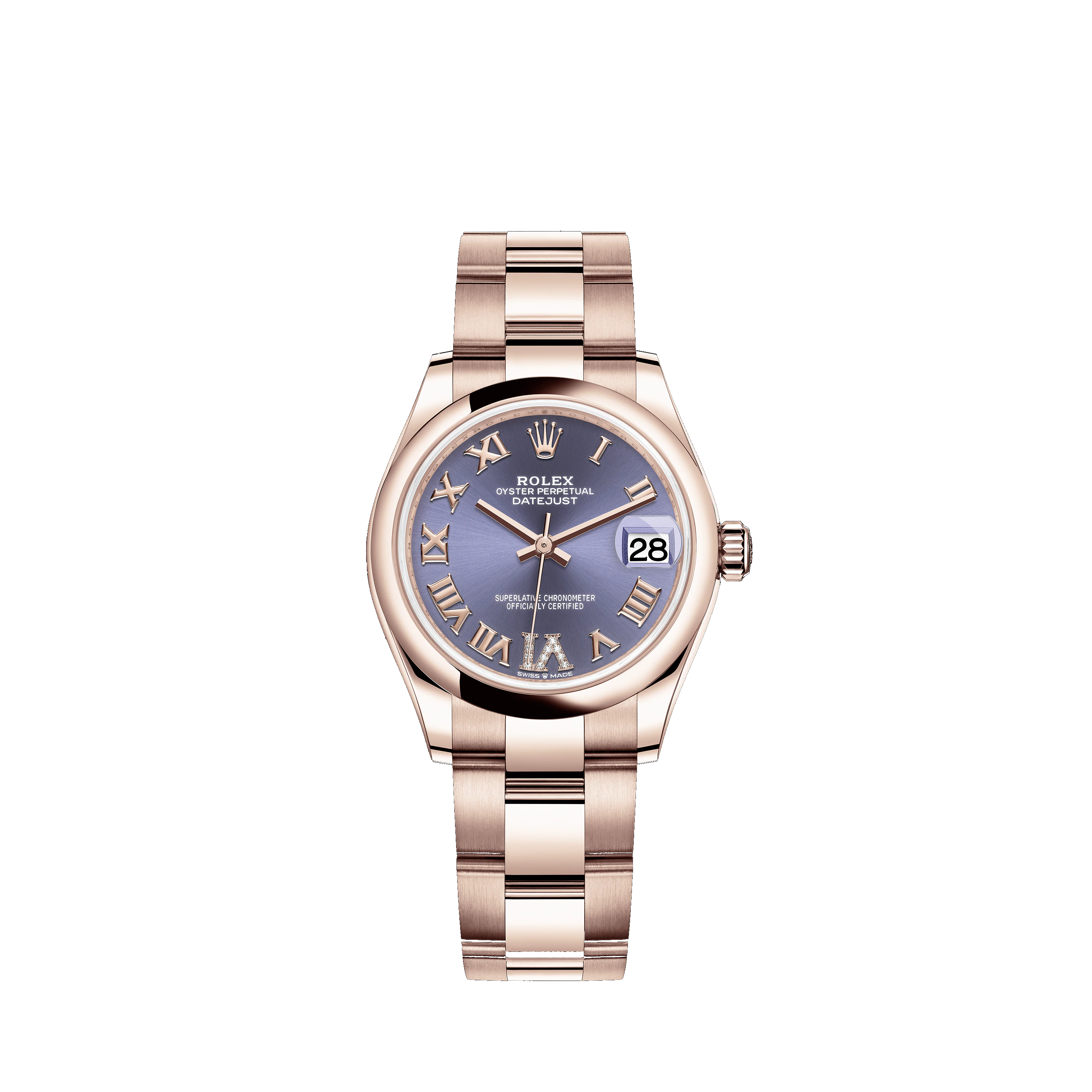 Datejust 31 278245 Rose Gold Watch (Aubergine Set with Diamonds)