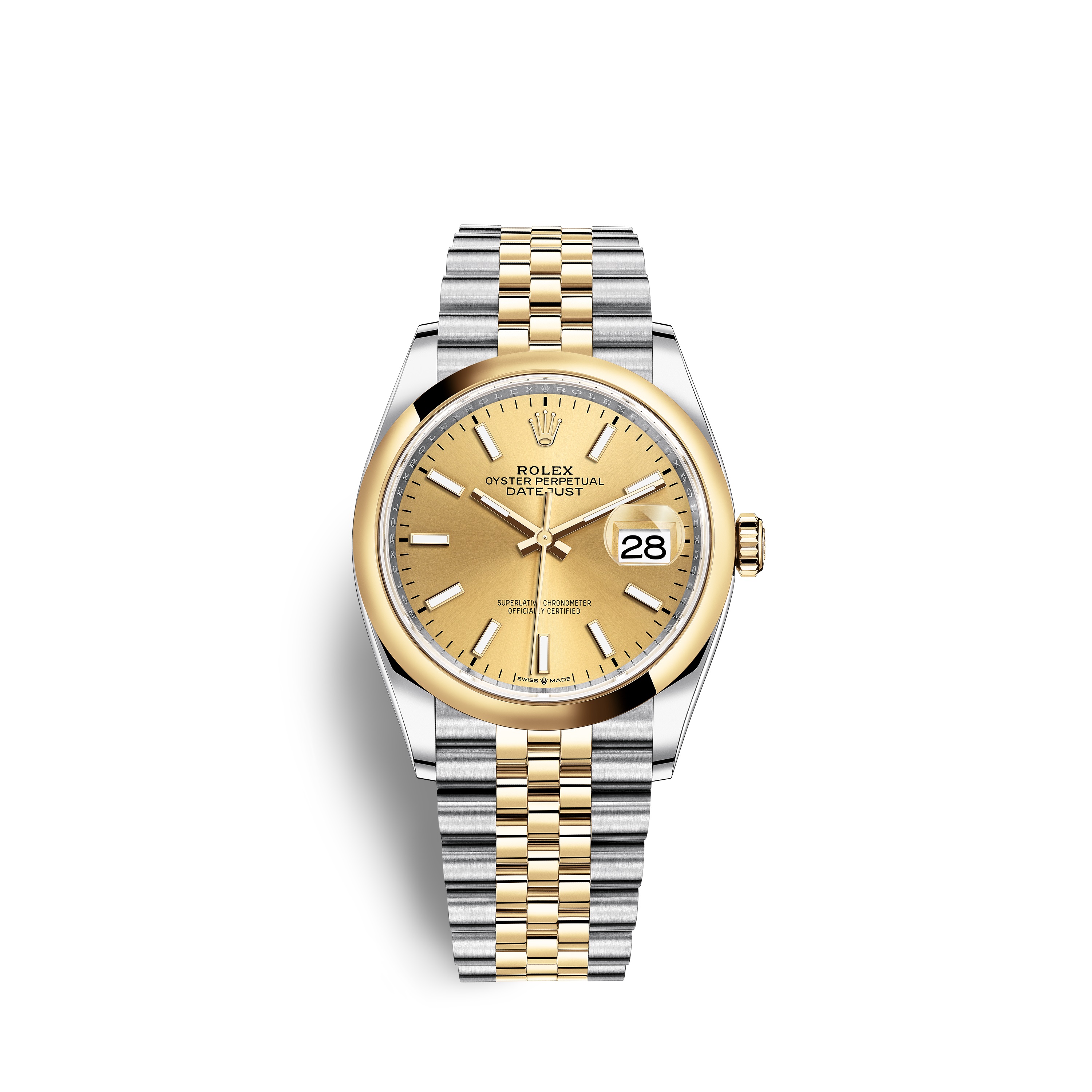 Datejust 36 126203 Gold & Stainless Steel Watch (Champagne)