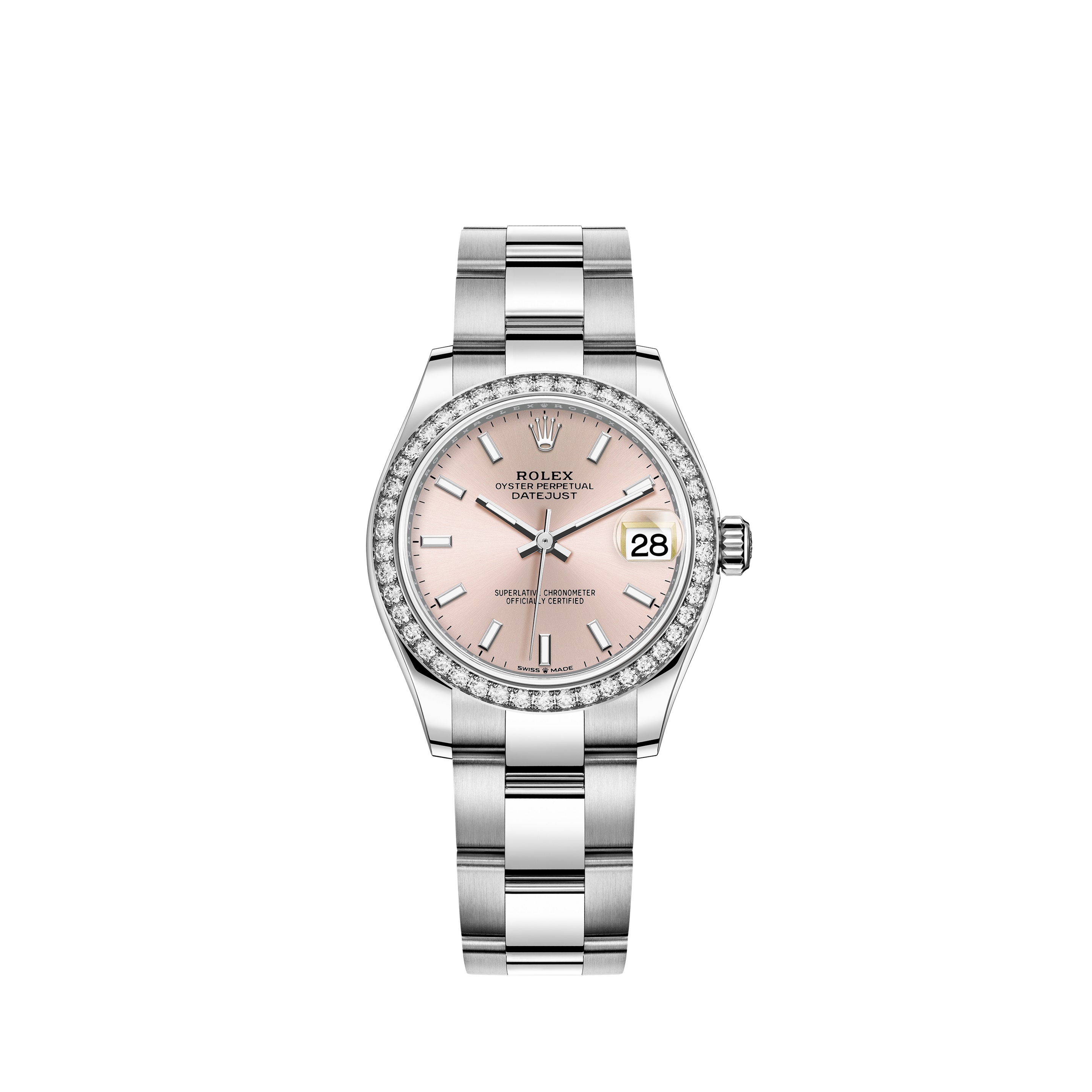 Datejust 31 278384RBR White Gold & Stainless Steel Watch (Pink) - Click Image to Close