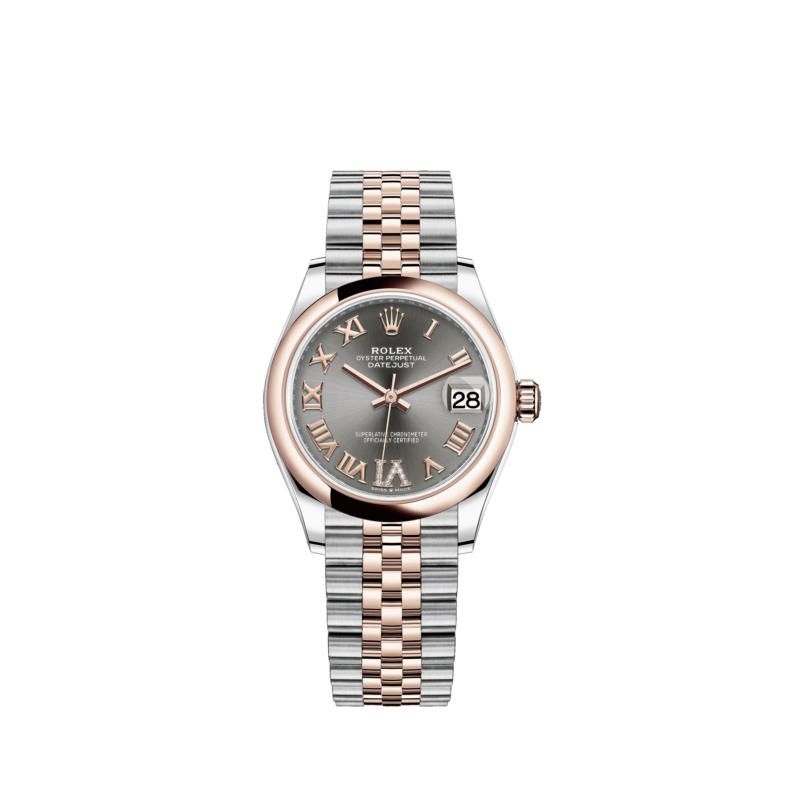 Datejust 31 278241 Rose Gold & Stainless Steel Watch (Rhodium Set with Diamonds)