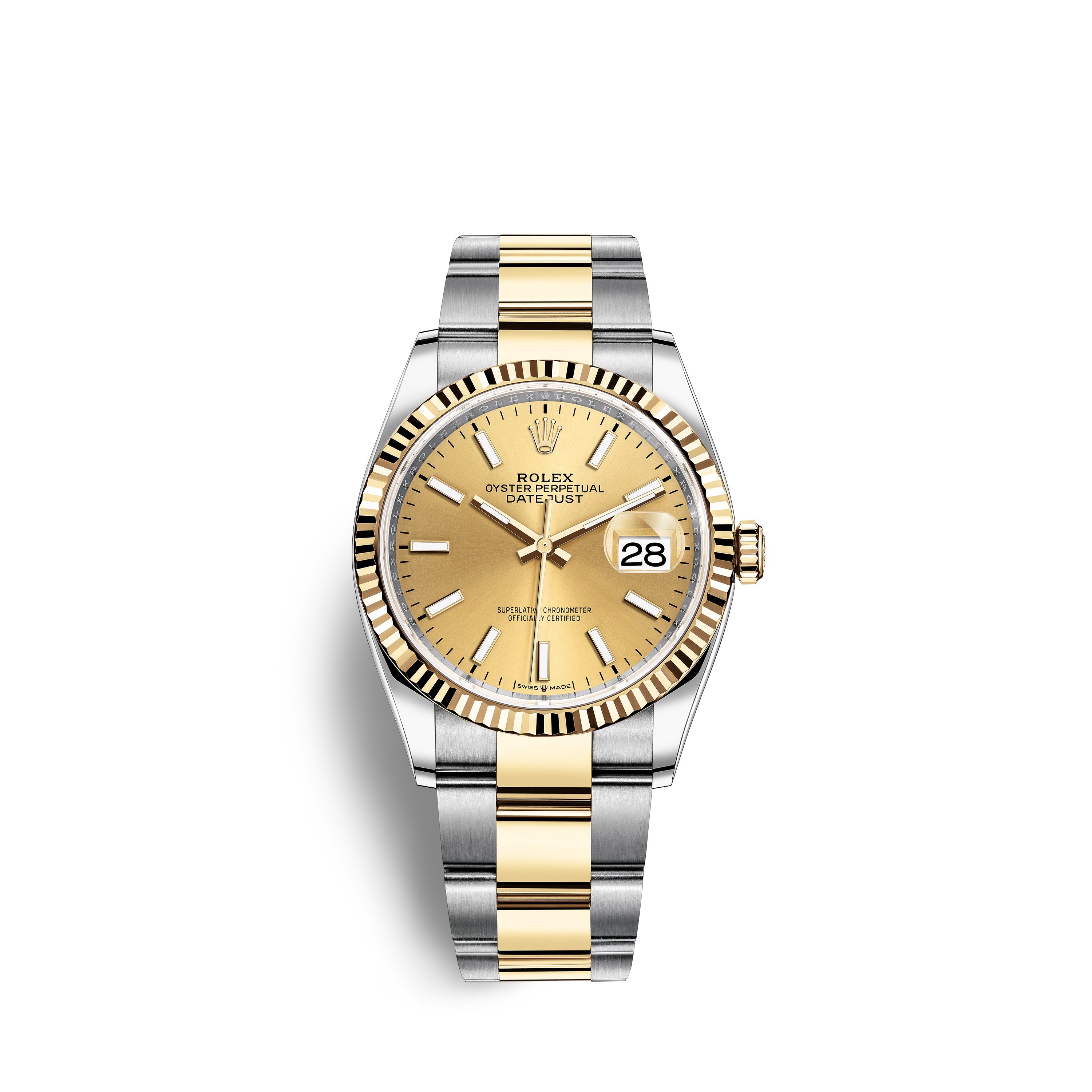 Datejust 36 126233 Gold & Stainless Steel Watch (Champagne)