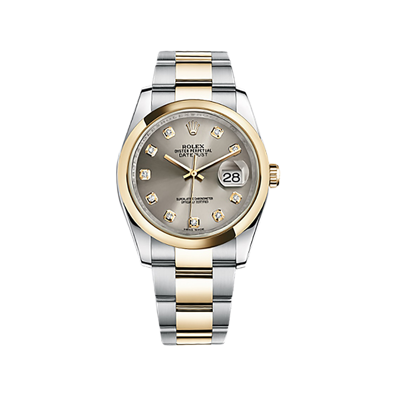 Datejust 36 116203 Gold & Stainless Steel Watch (Steel Set with Diamonds) - Click Image to Close