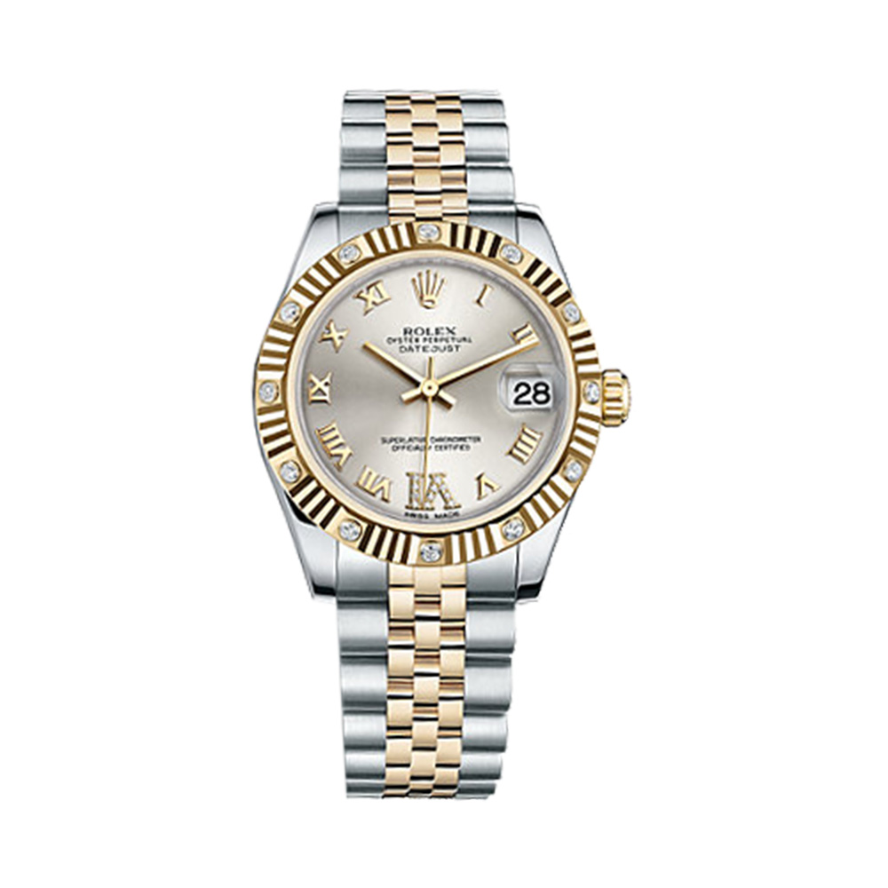 Datejust 31 178313 Gold & Stainless Steel Watch (Silver Set with Diamonds) - Click Image to Close