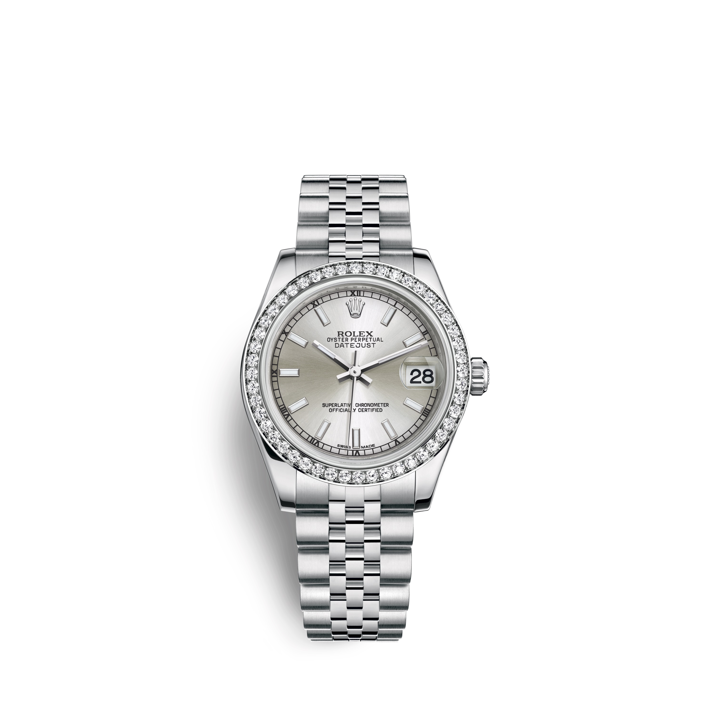 Datejust 31 178384 White Gold & Diamonds Watch (Silver)