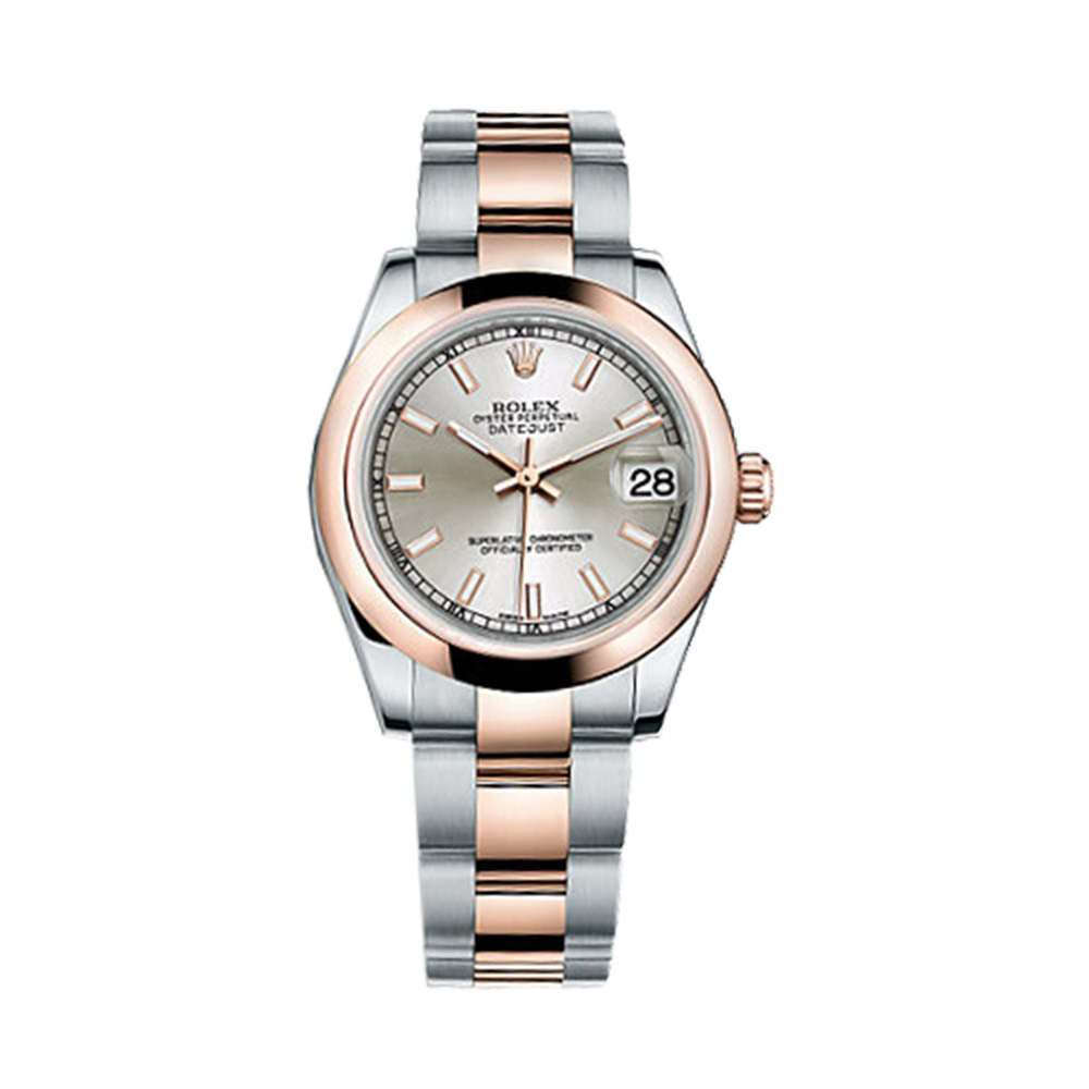 Datejust 31 178241 Rose Gold & Stainless Steel Watch (Silver)