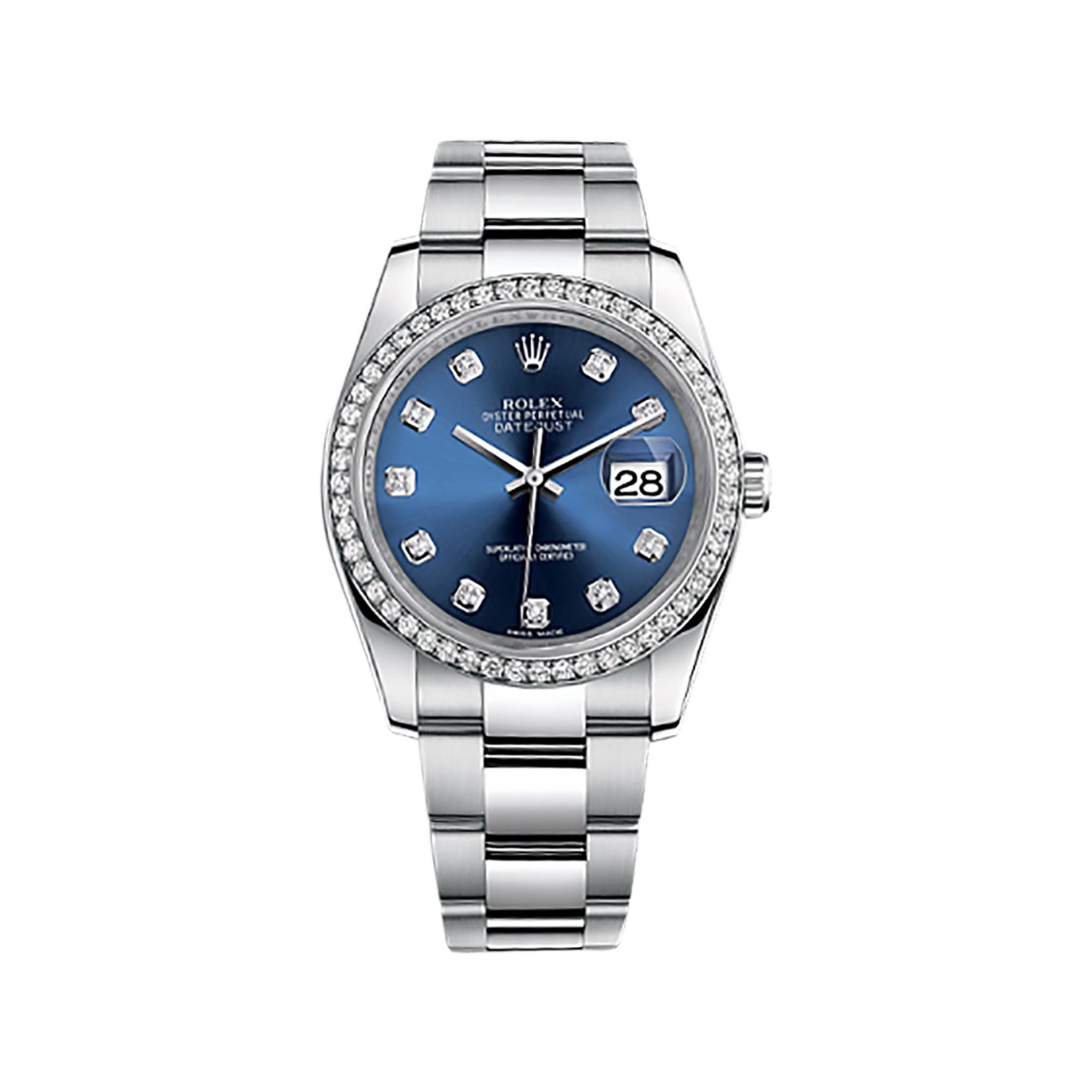 Datejust 36 116244 White Gold & Stainless Steel Watch (Blue Set with Diamonds)