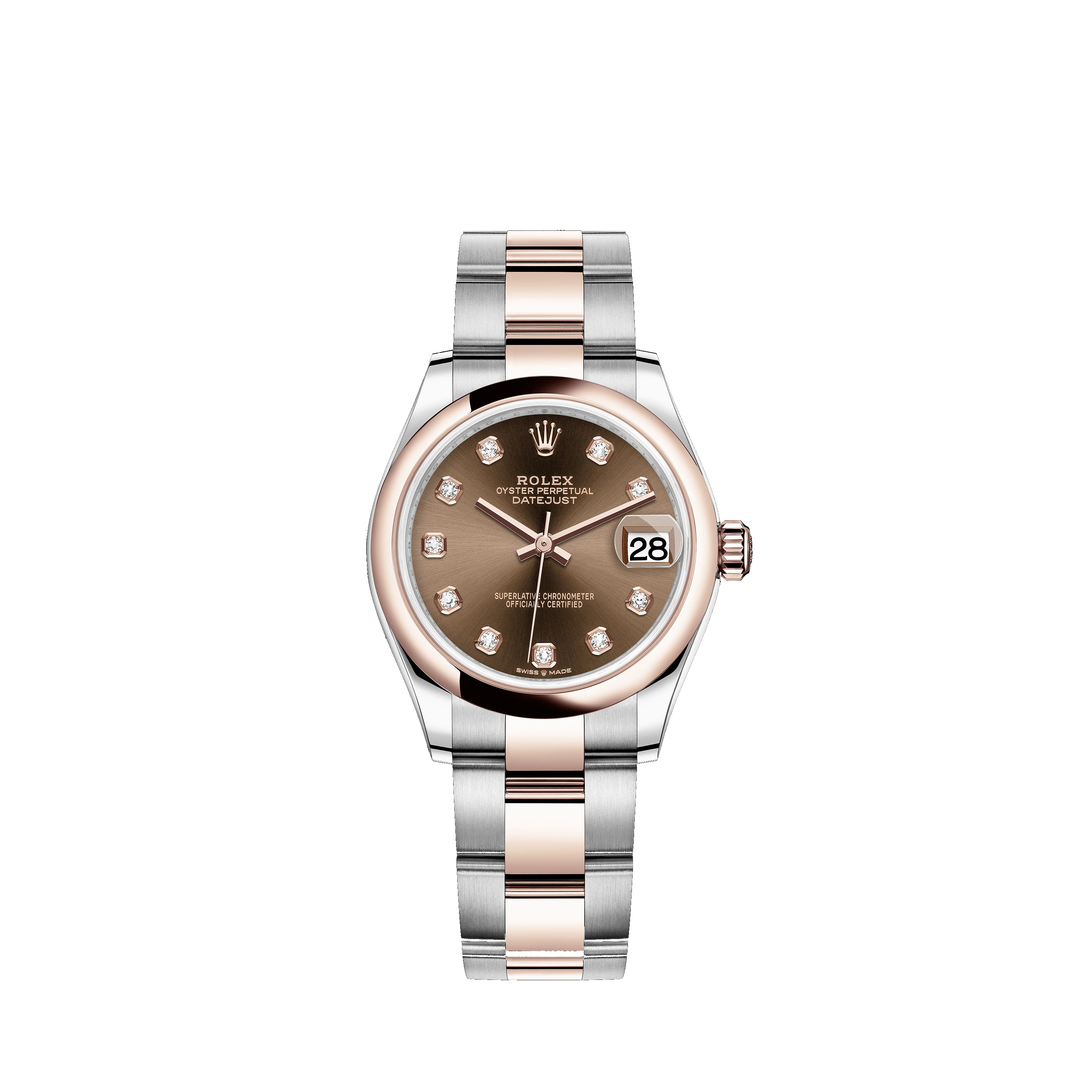 Datejust 31 278241 Rose Gold & Stainless Steel Watch (Chocolate Set with Diamonds)