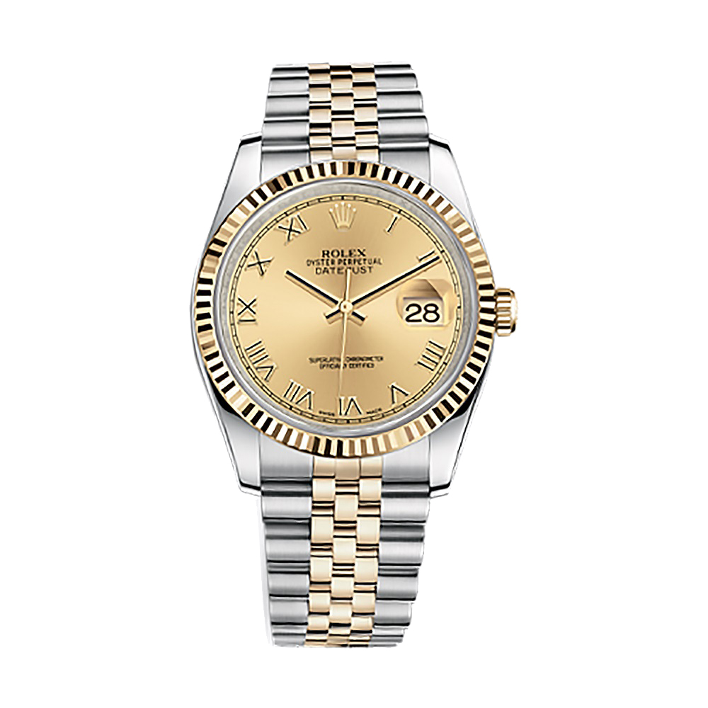 Datejust 36 116233 Gold & Stainless Steel Watch (Champagne)