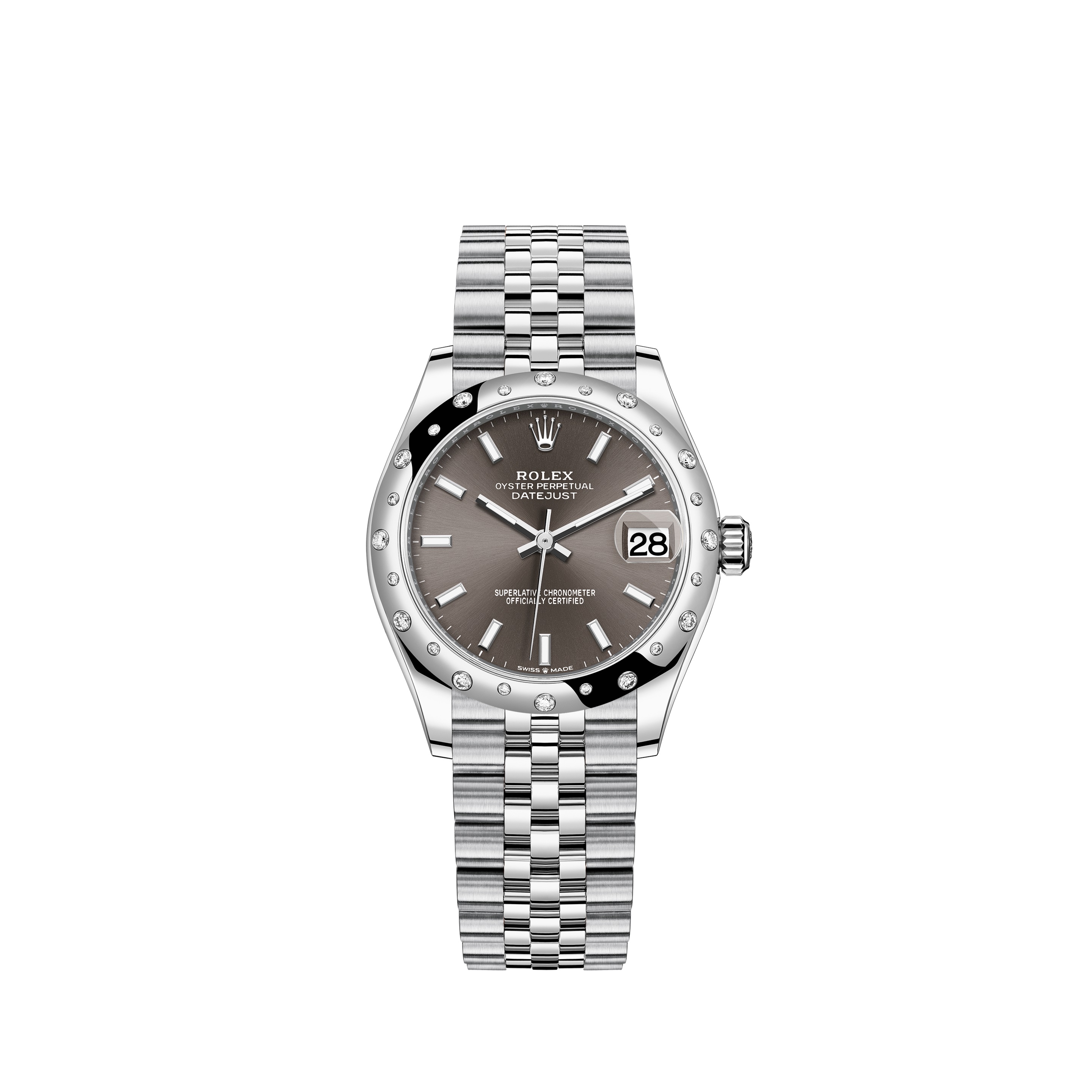 Datejust 31 278344RBR White Gold & Stainless Steel Watch (Dark Grey)