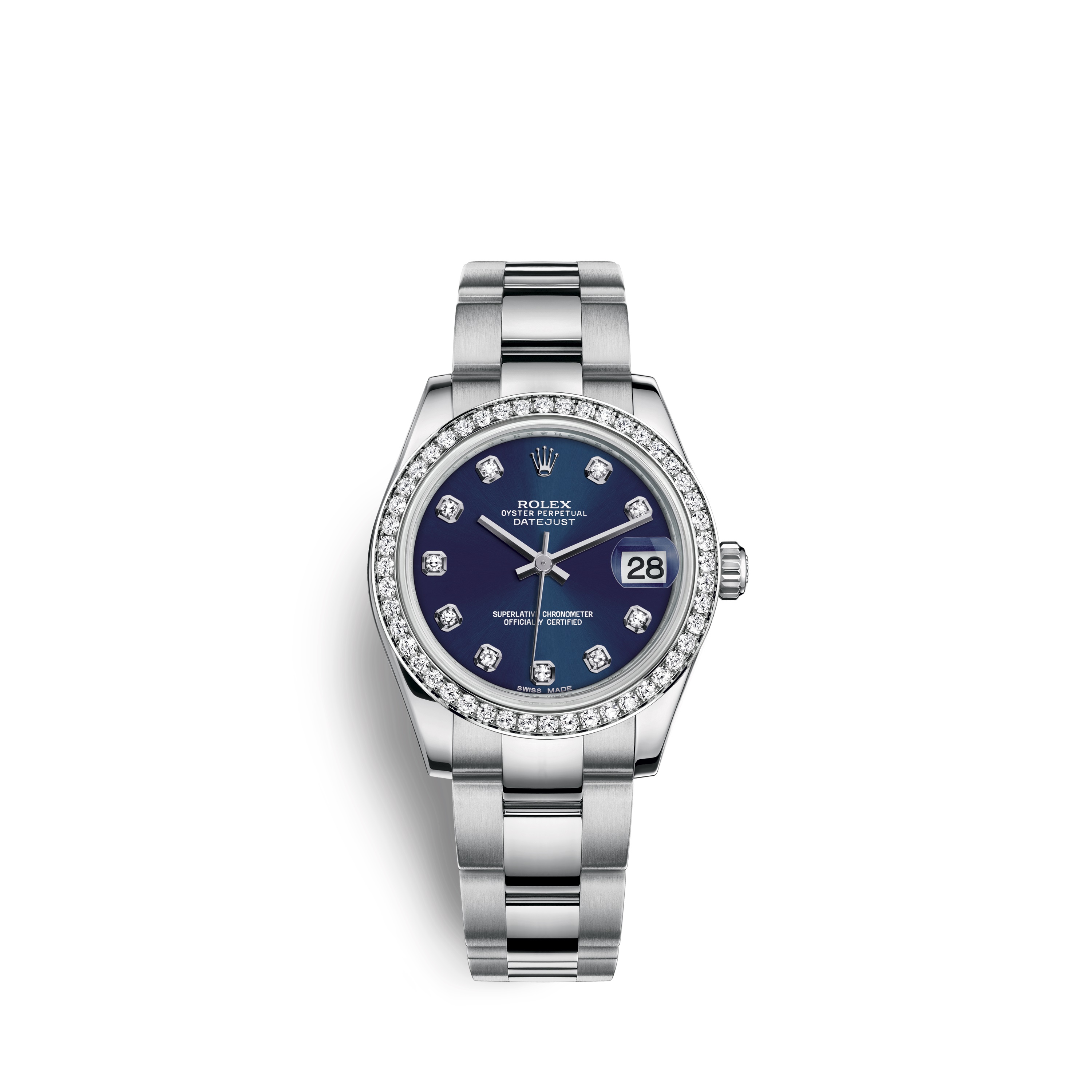 Datejust 31 178384 White Gold & Diamonds Watch (Blue Set with Diamonds)