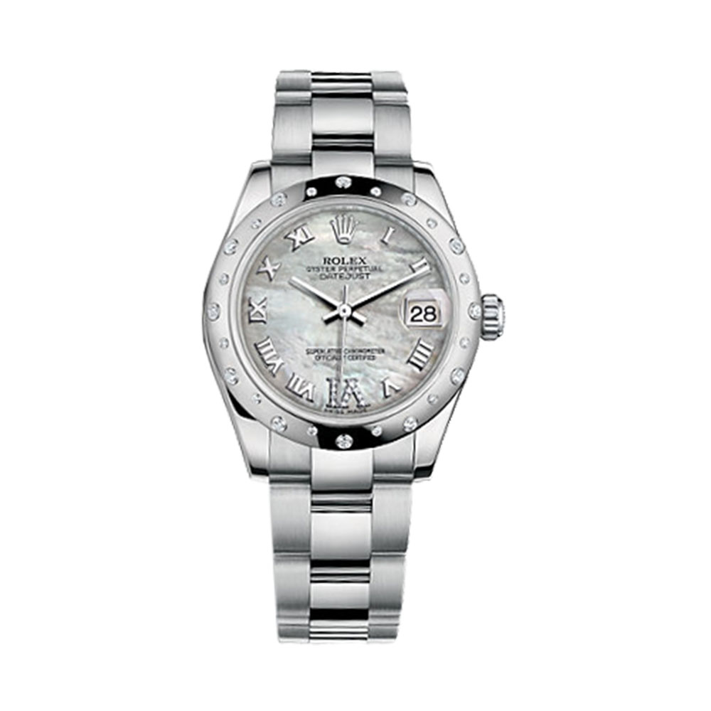 Datejust 31 178344 White Gold & Stainless Steel Watch (White Mother-of-Pearl Set with Diamonds)