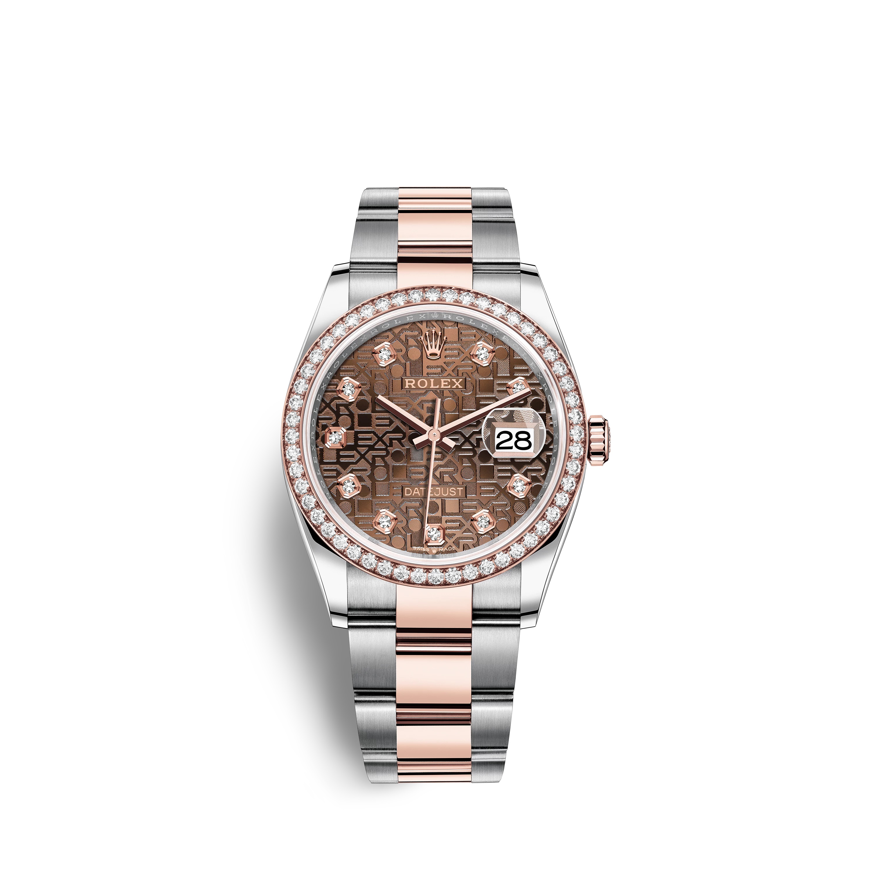 Datejust 36 126281RBR Rose Gold & Stainless Steel Watch (Chocolate Jubilee Design Set with Diamonds)