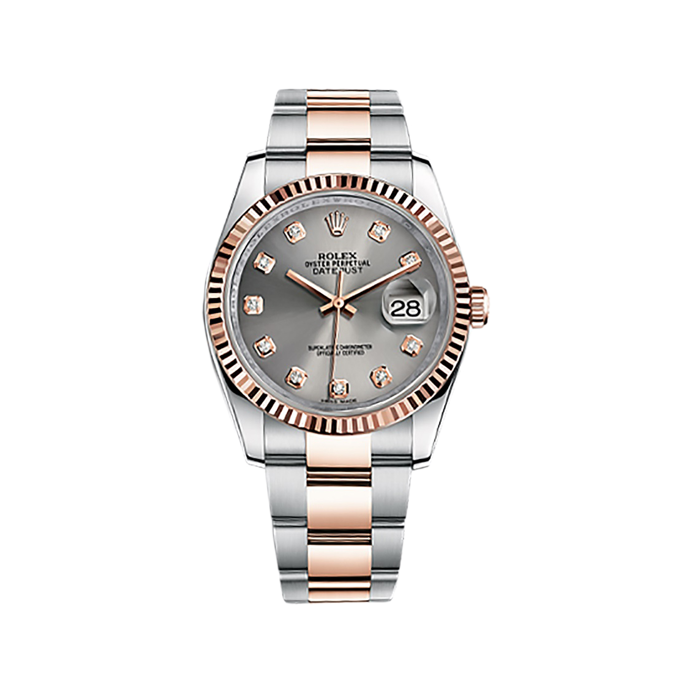 Datejust 36 116231 Rose Gold & Stainless Steel Watch (Steel Set with Diamonds)