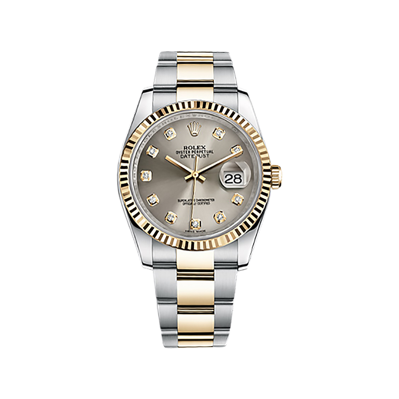 Datejust 36 116233 Gold & Stainless Steel Watch (Steel Set with Diamonds) - Click Image to Close