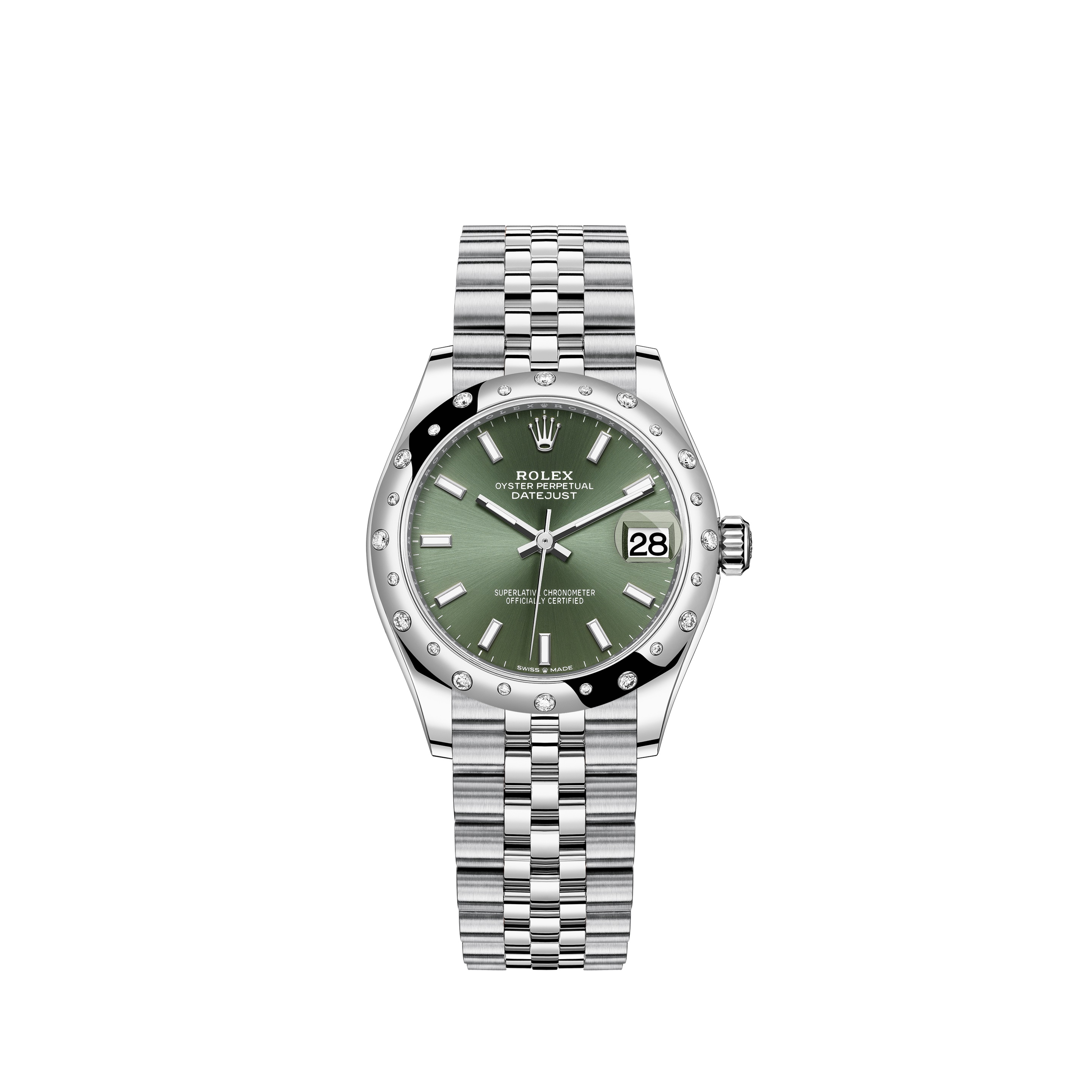 Datejust 31 278344RBR White Gold & Stainless Steel Watch (Mint Green) - Click Image to Close
