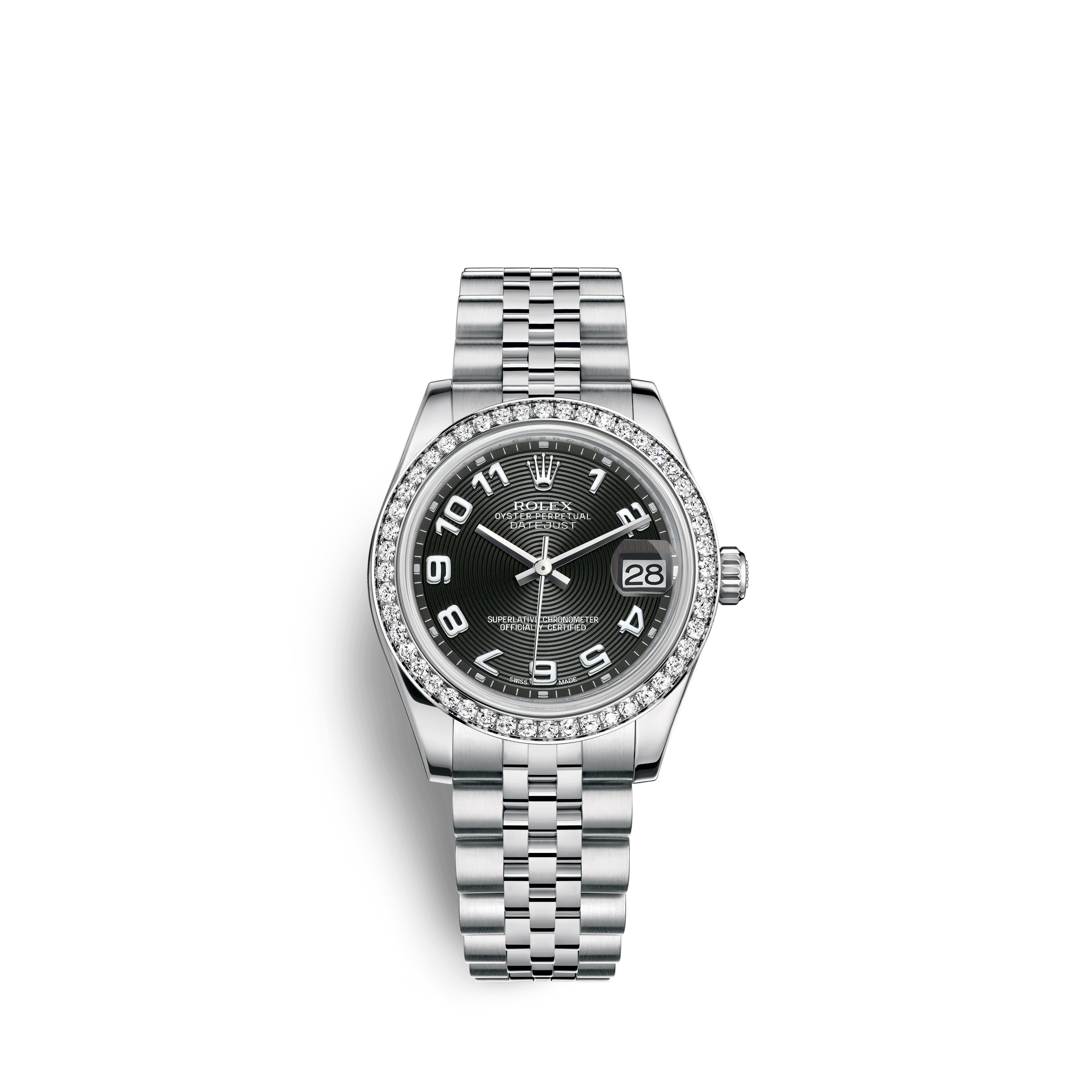 Datejust 31 178384 White Gold & Diamonds Watch (Black)
