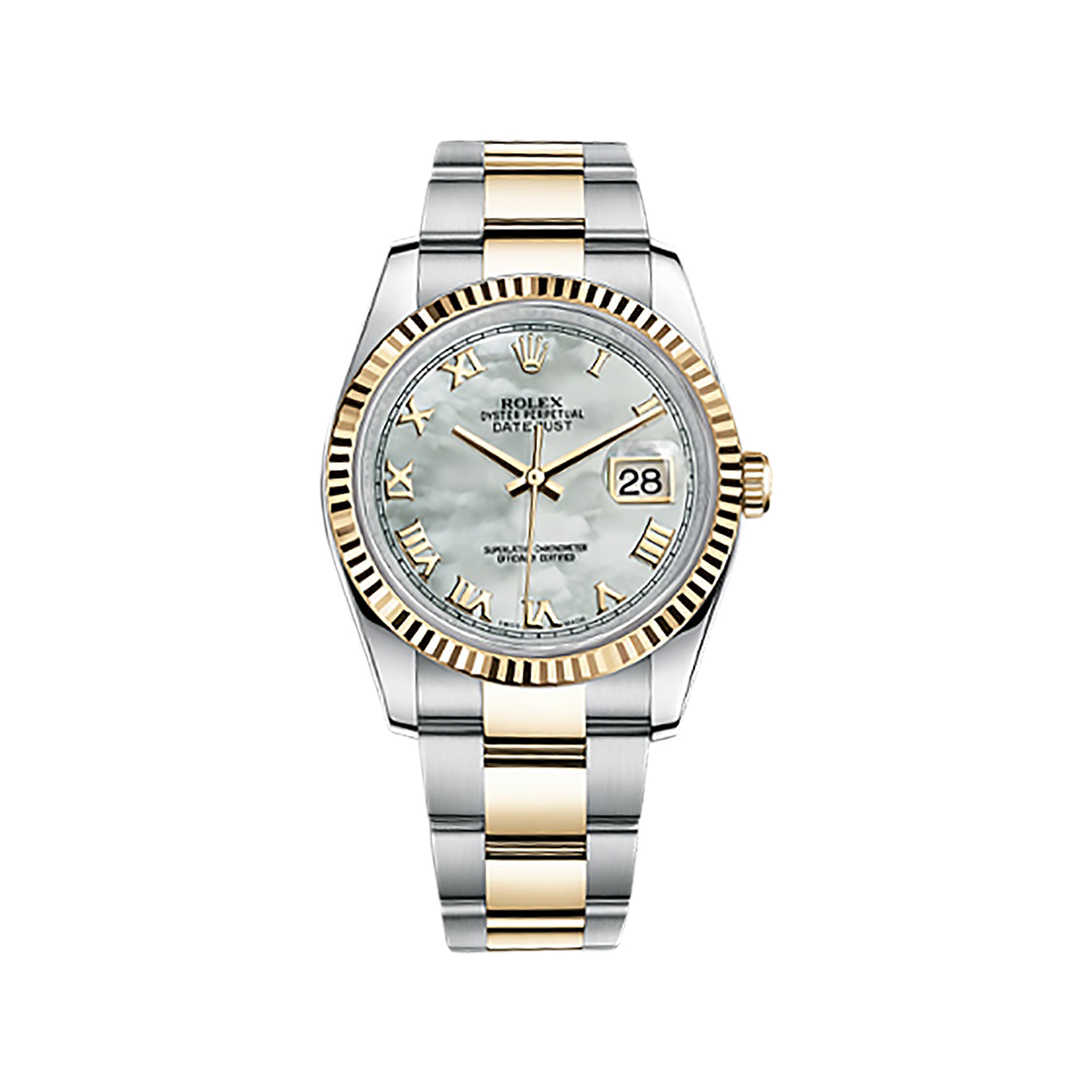 Datejust 36 116233 Gold & Stainless Steel Watch (White Mother-of-Pearl)