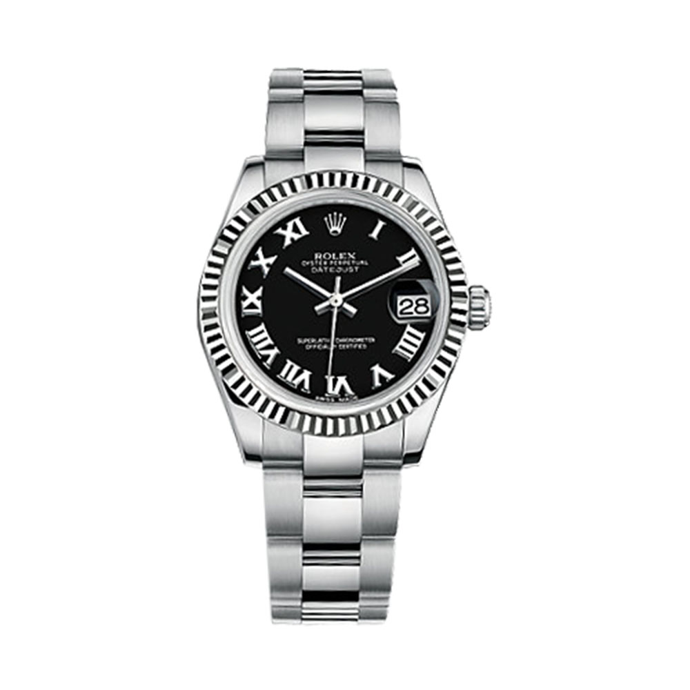 Datejust 31 178274 White Gold & Stainless Steel Watch (Black)
