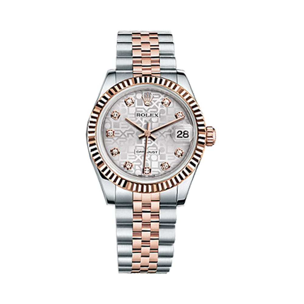 Datejust 31 178271 Rose Gold & Stainless Steel Watch (Silver Jubilee Design Set with Diamonds)