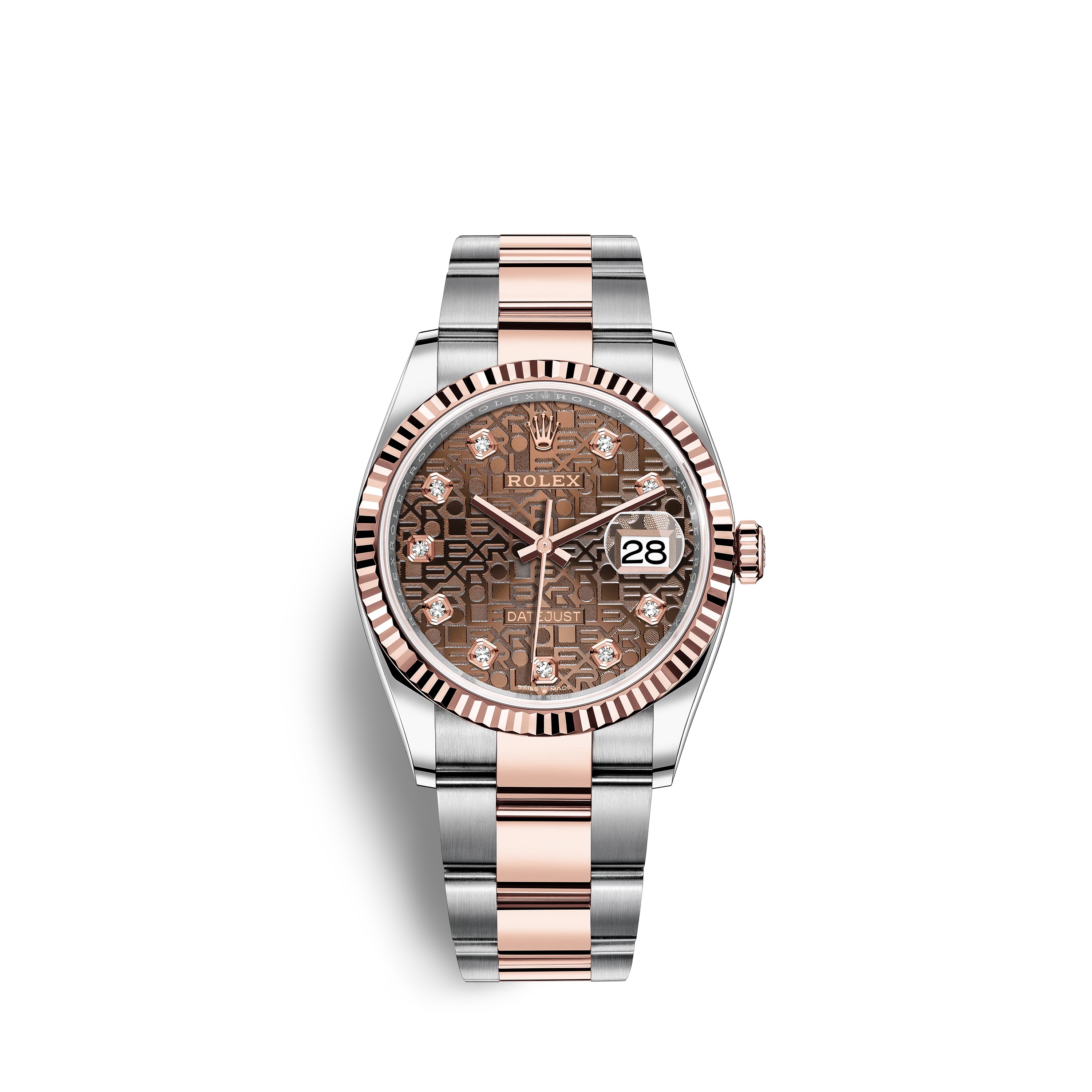 Datejust 36 126231 Rose Gold & Stainless Steel Watch (Chocolate Jubilee Design Set with Diamonds)