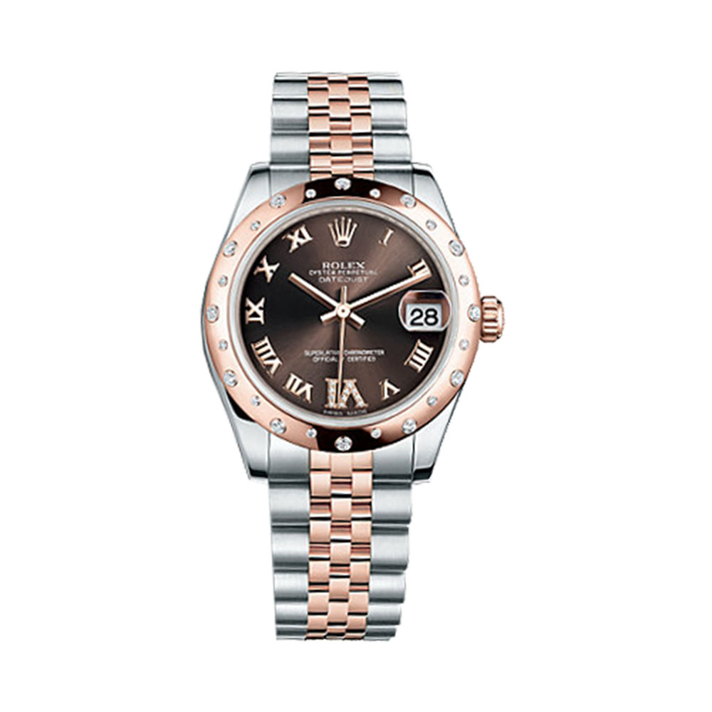 Datejust 31 178341 Rose Gold & Stainless Steel Watch (Chocolate Set with Diamonds)