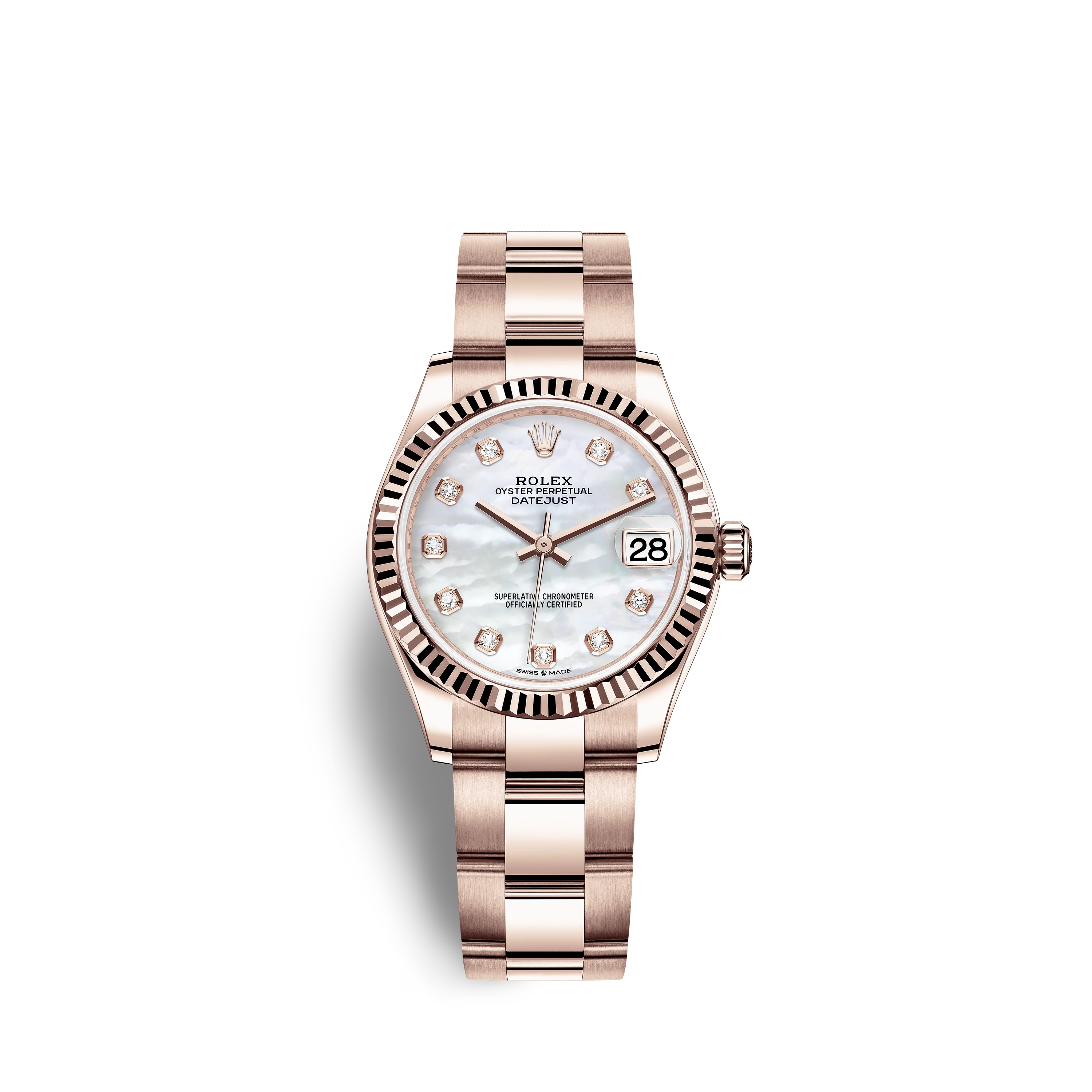 Datejust 31 278275 Rose Gold Watch (White Mother-of-Pearl Set with Diamonds)